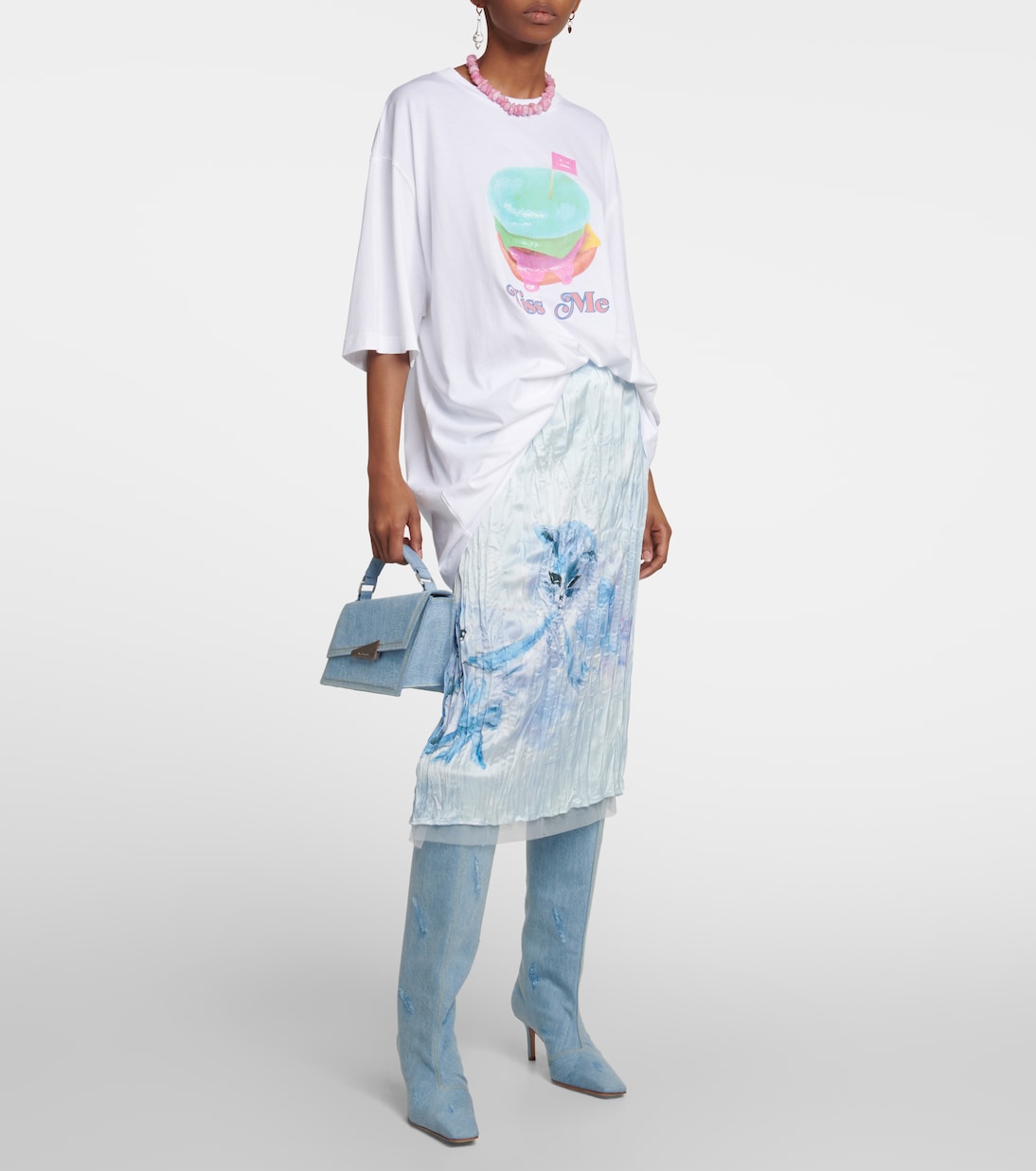 Distressed denim knee-high boots | Acne Studios