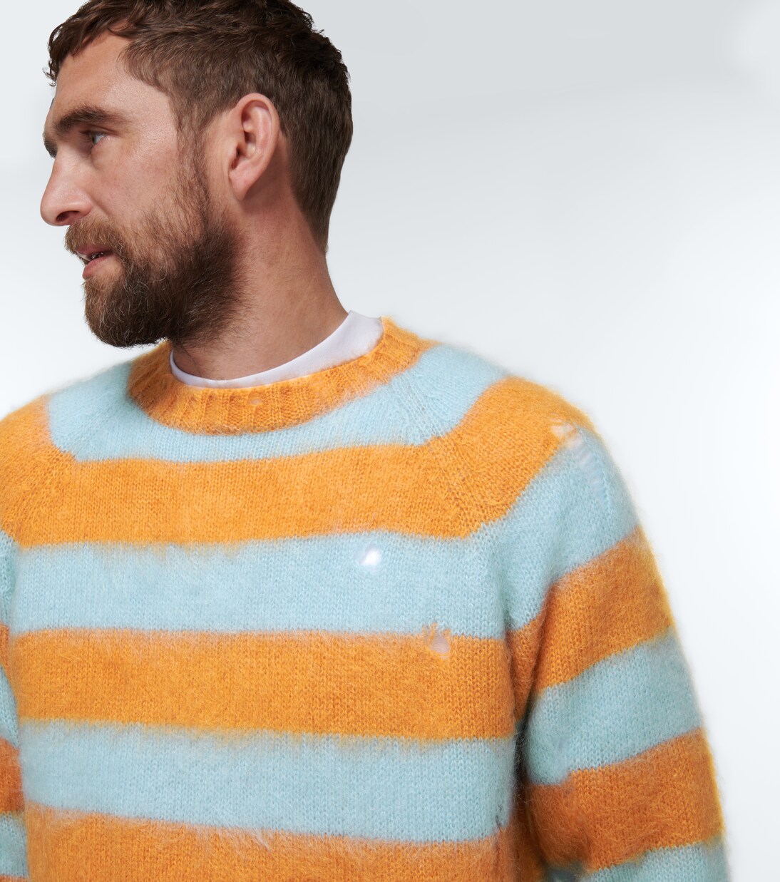 Pull rayé en mohair et laine mélangés | Undercover