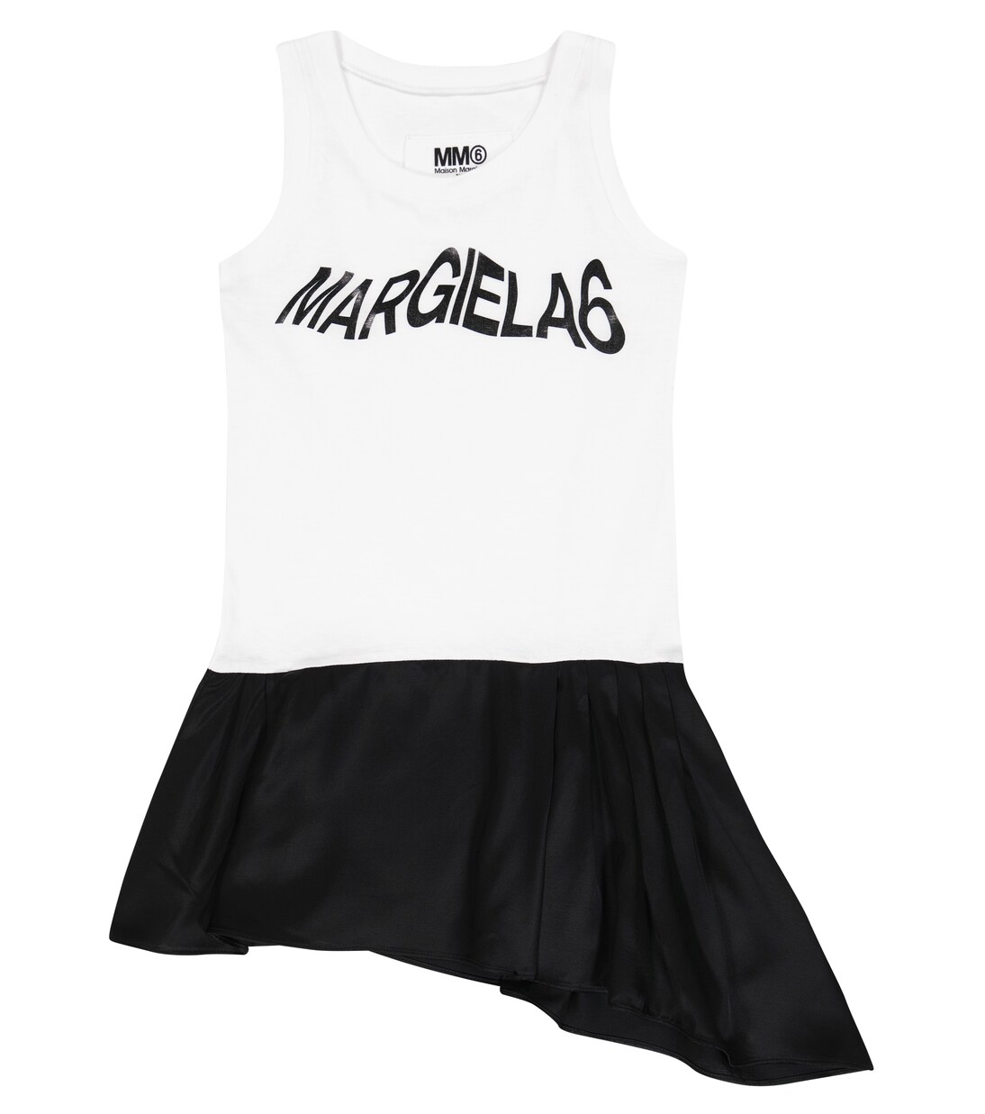 Logo jersey and satin dress | MM6 Maison Margiela Kids