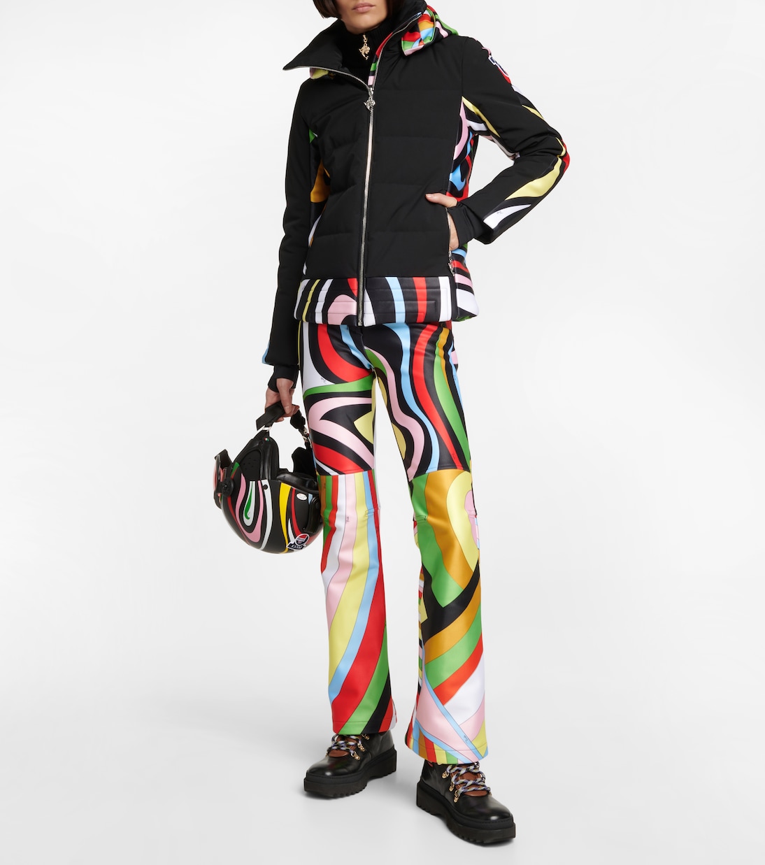 x Fusalp印花皮革及踝靴 | Pucci