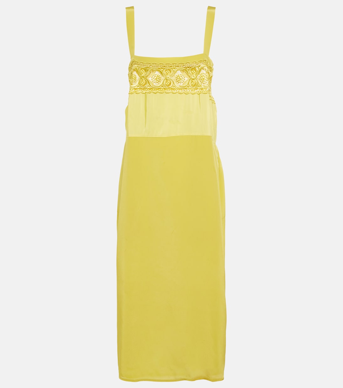 Abito midi in misto seta con pizzo | Maison Margiela