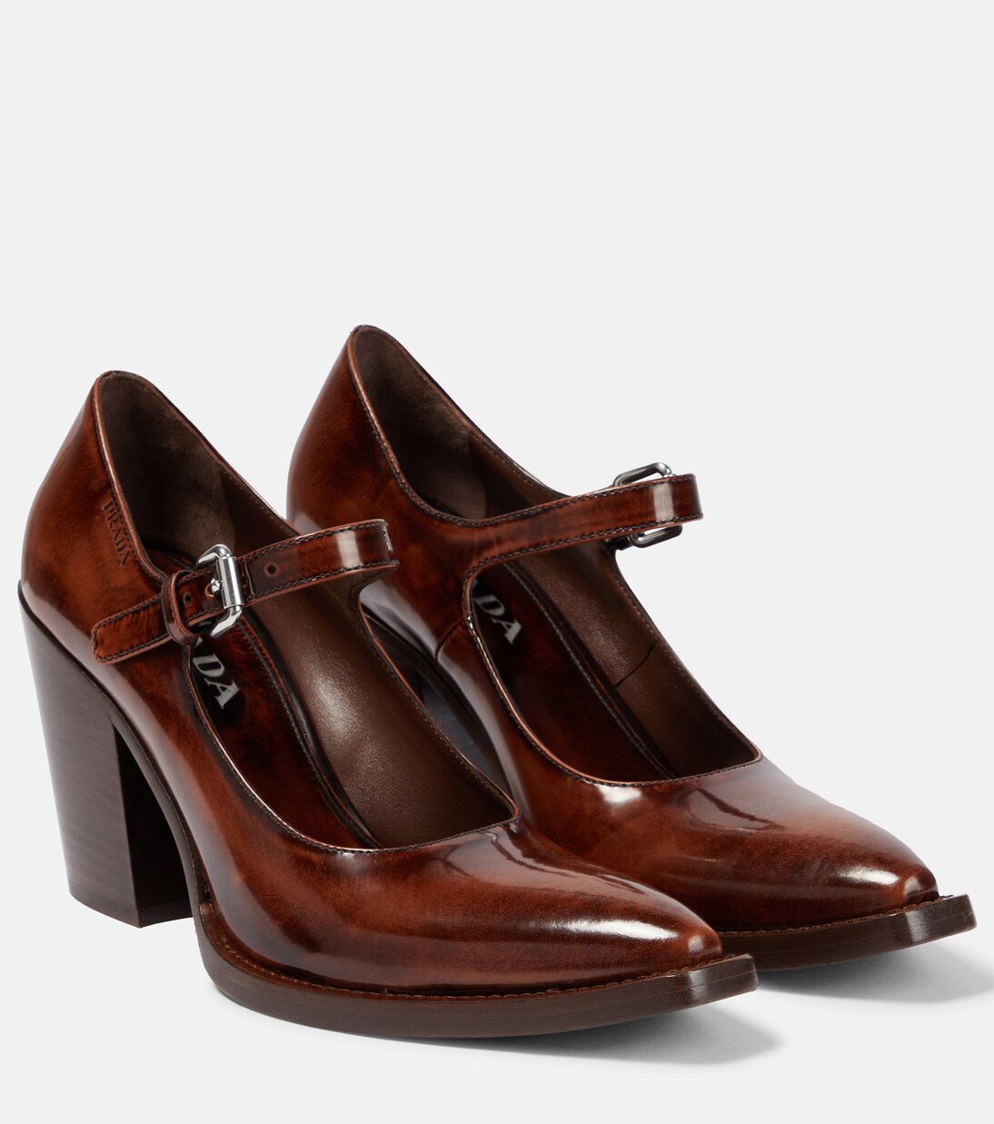 Leather Mary Jane pumps | Prada