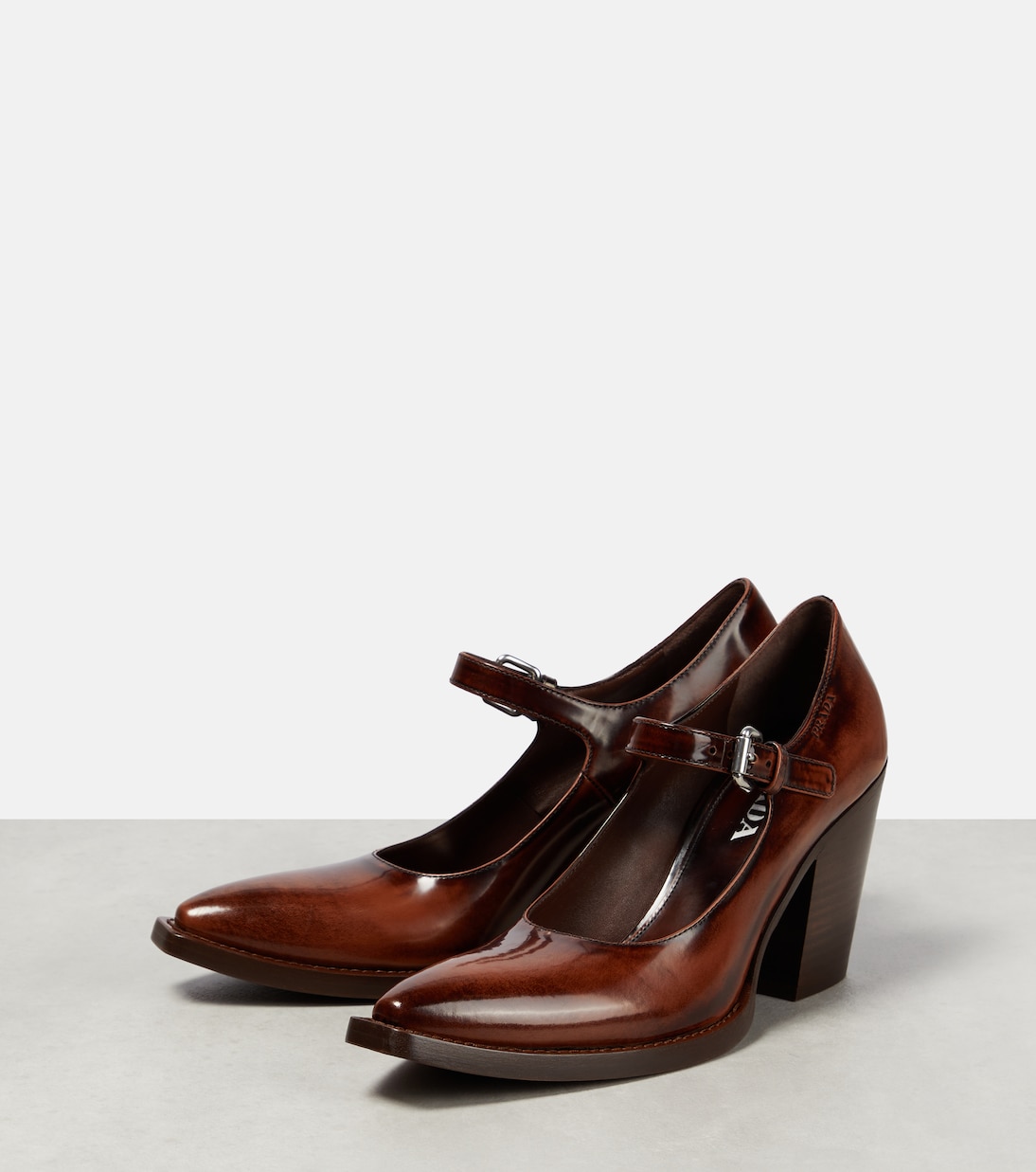 Leather Mary Jane pumps | Prada