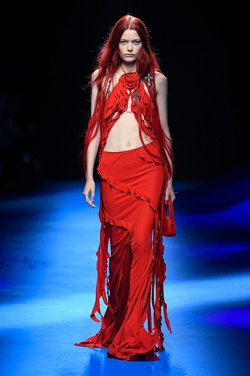 Frill-trimmed jersey maxi skirt | Blumarine