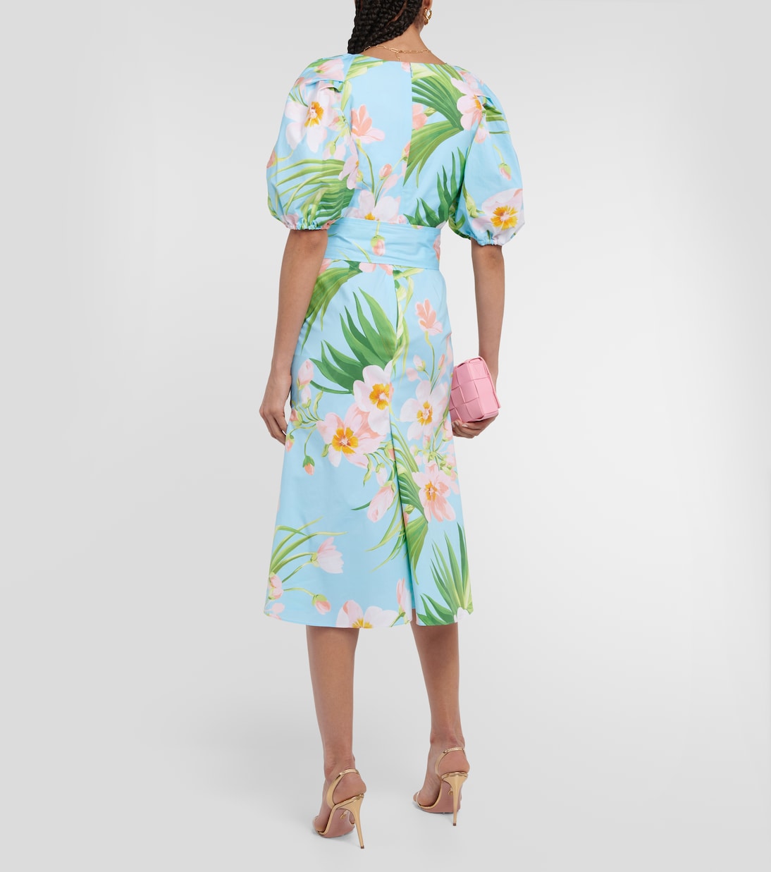 Robe midi imprimée en coton mélangé | Carolina Herrera