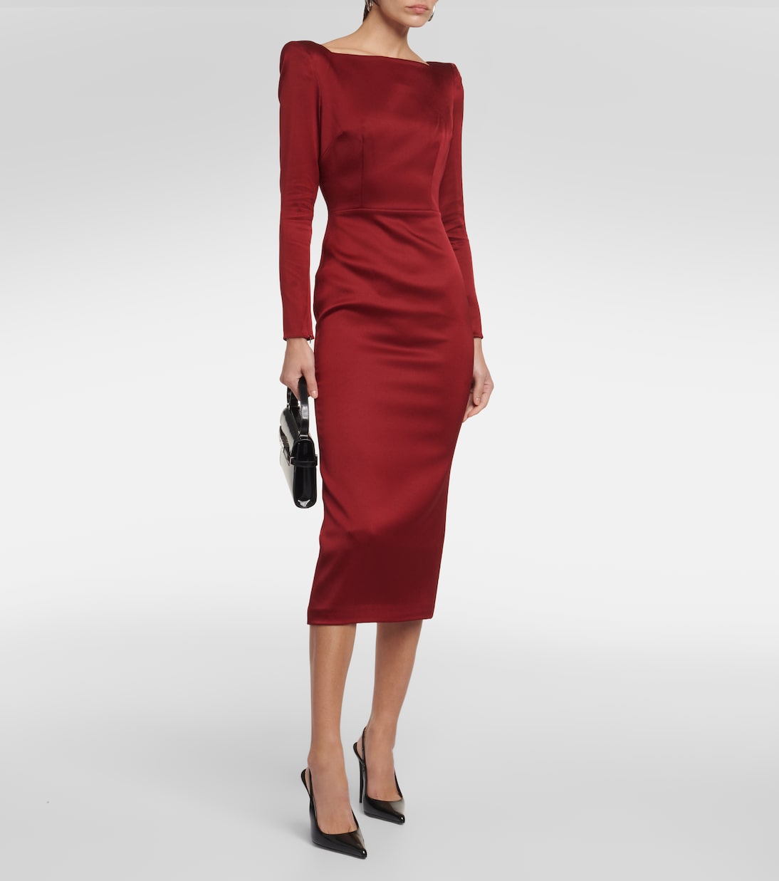 Robe midi en crêpe de satin | Alex Perry