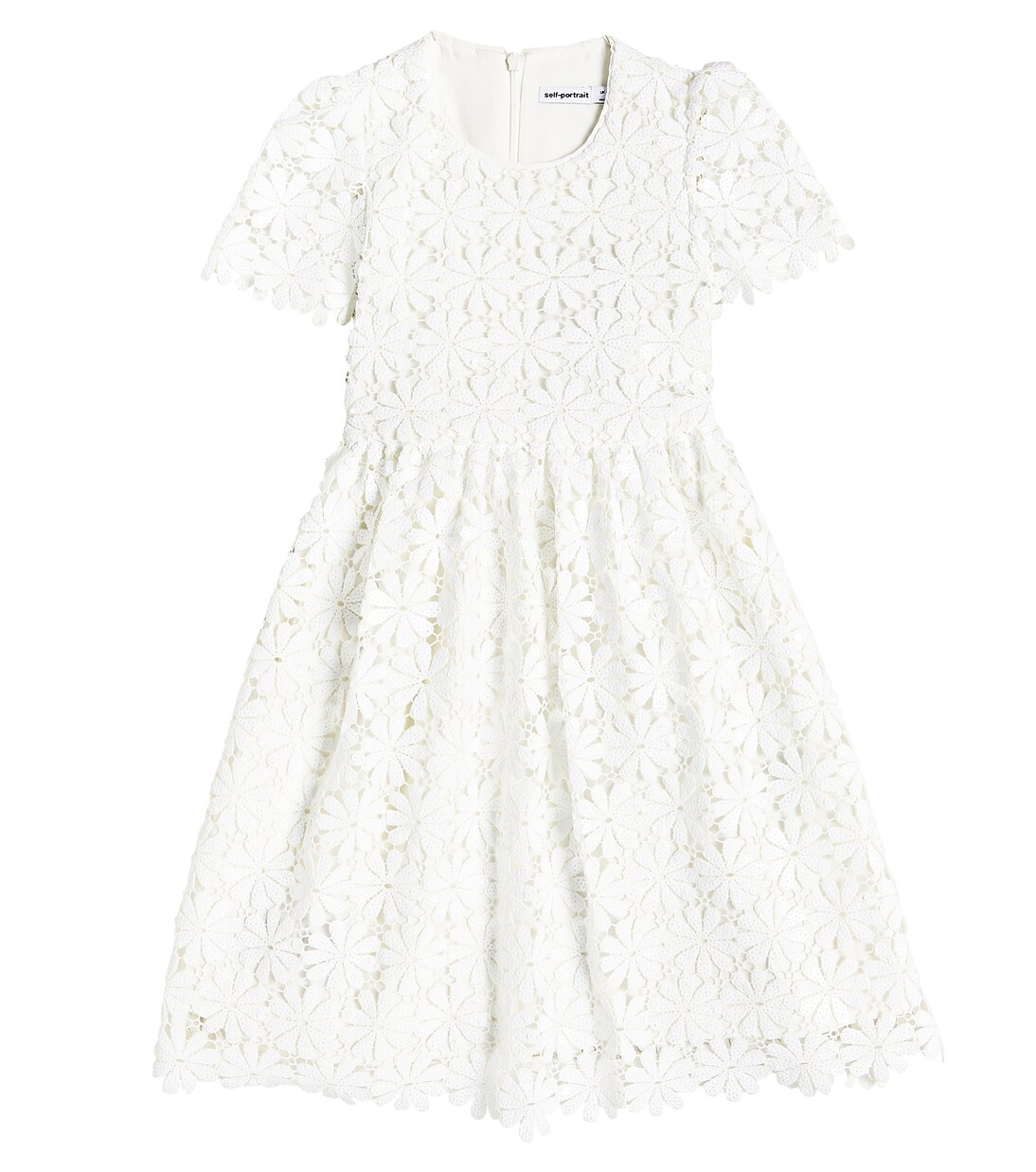 Sequined floral lace guipure dress | Self-Portrait Kids