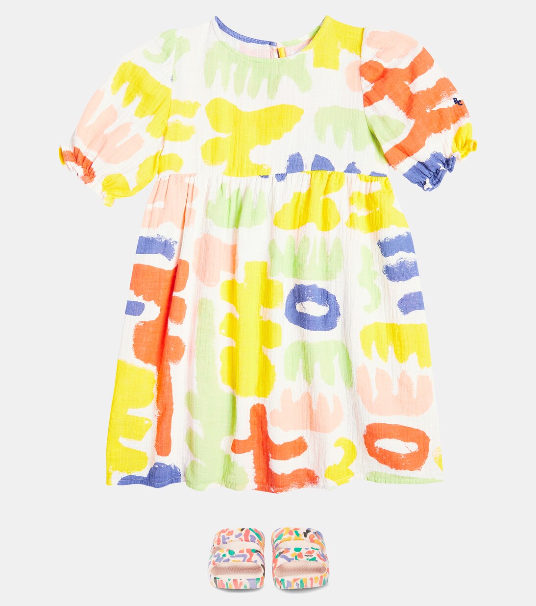 Carnival puff-sleeve cotton dress | Bobo Choses