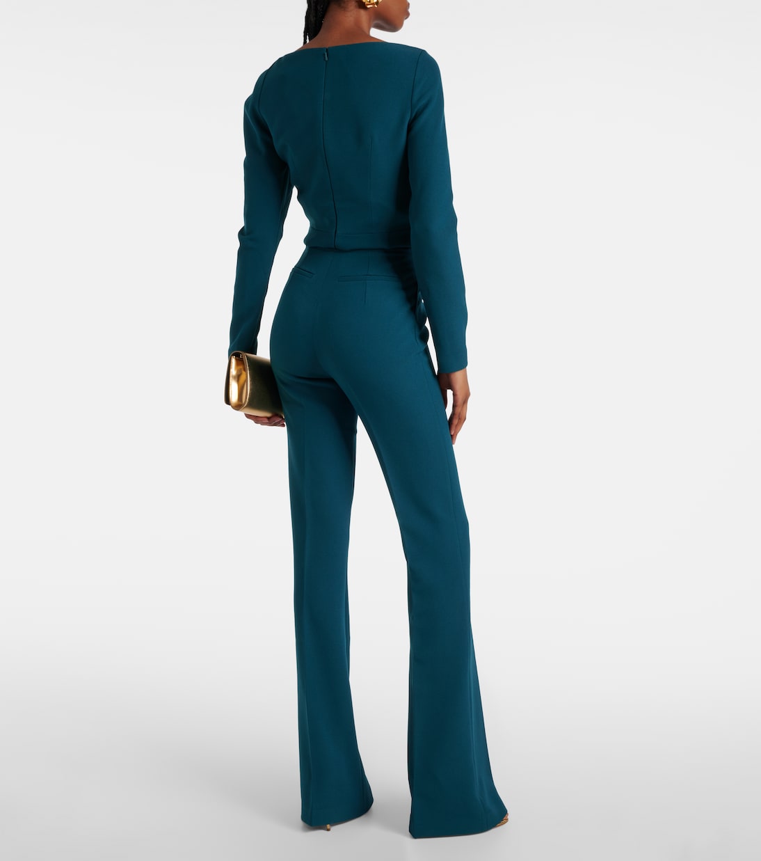 Pantaloni flared Alexa in crêpe | Safiyaa