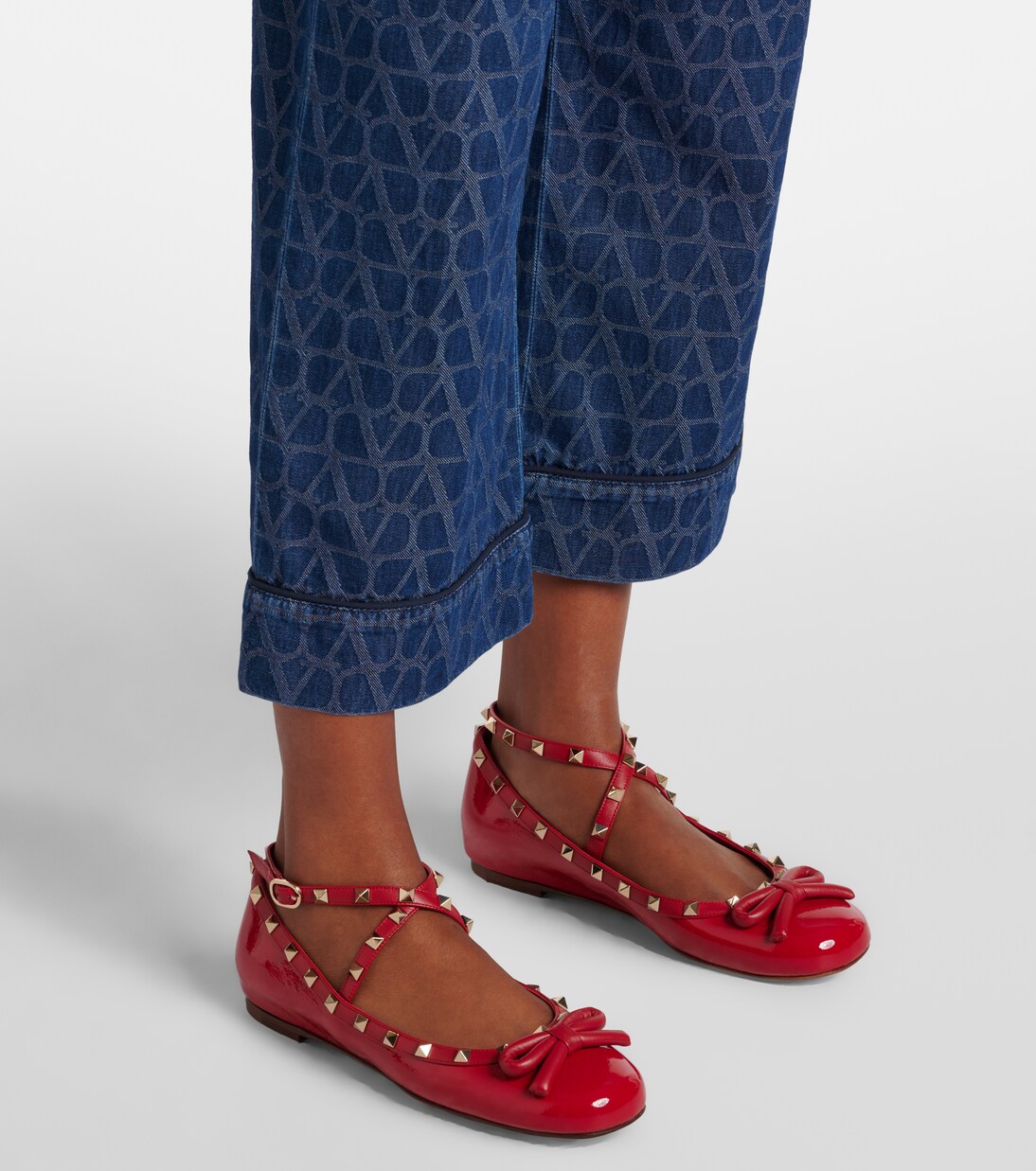 Ballerinas Rockstud aus Lackleder | Valentino Garavani