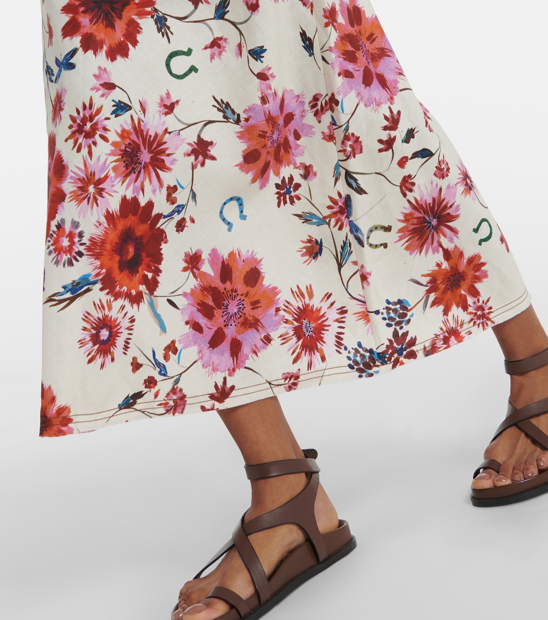 Midirock Floral Ease aus Leinen | Dorothee Schumacher