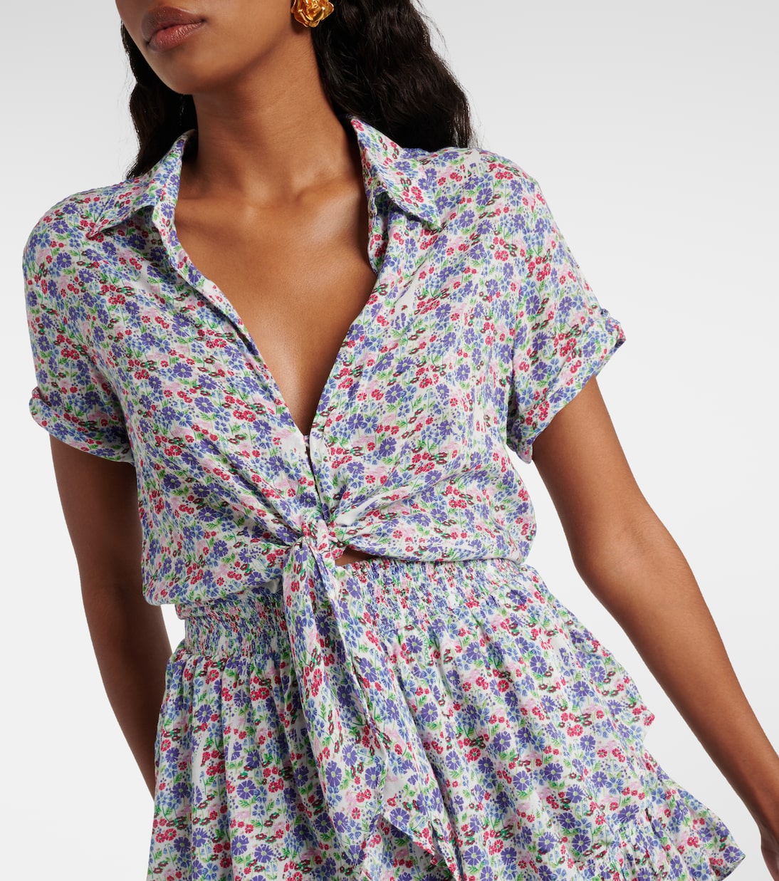 Robe chemise Branda à fleurs | Poupette St Barth