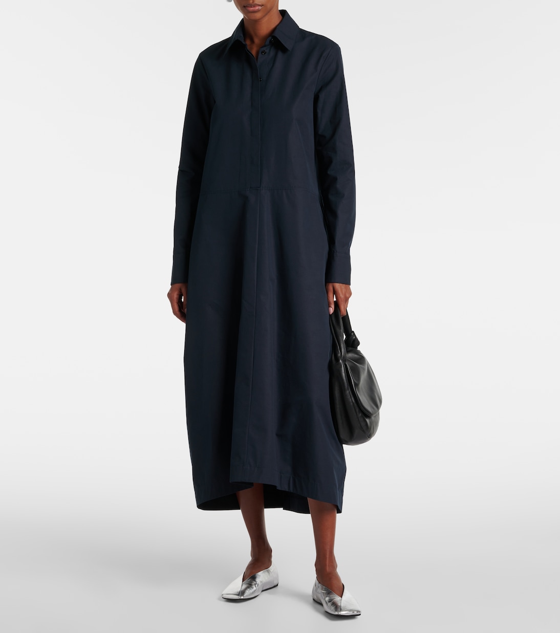 Abito chemisier in popeline di cotone | Jil Sander
