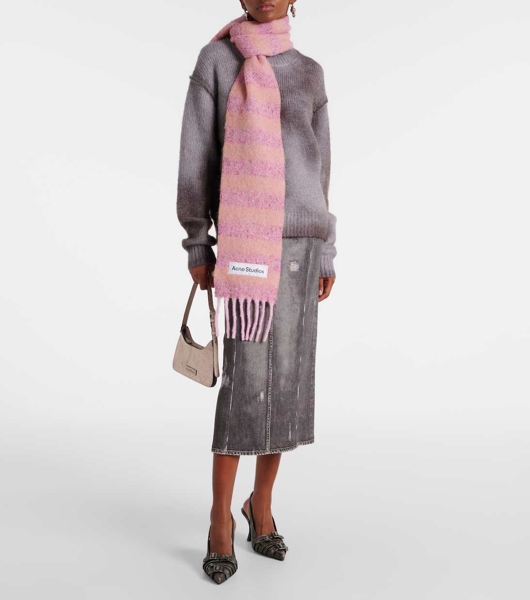 Striped wool-blend scarf | Acne Studios