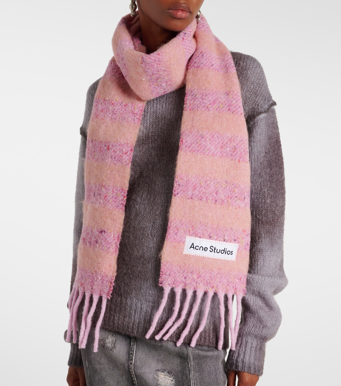 Striped wool-blend scarf | Acne Studios