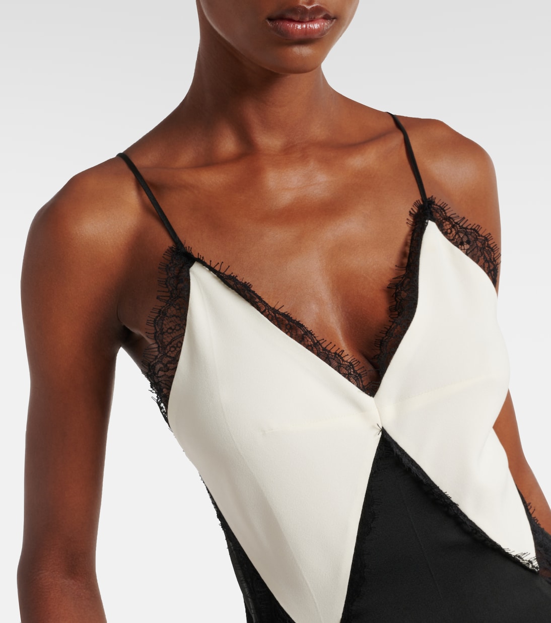 Slipdress aus Satin mit Spitze | Victoria Beckham