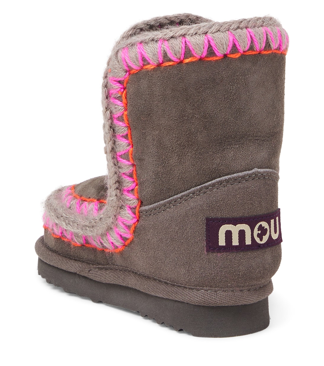 Embroidered shearling-lined suede boots | Mou Kids