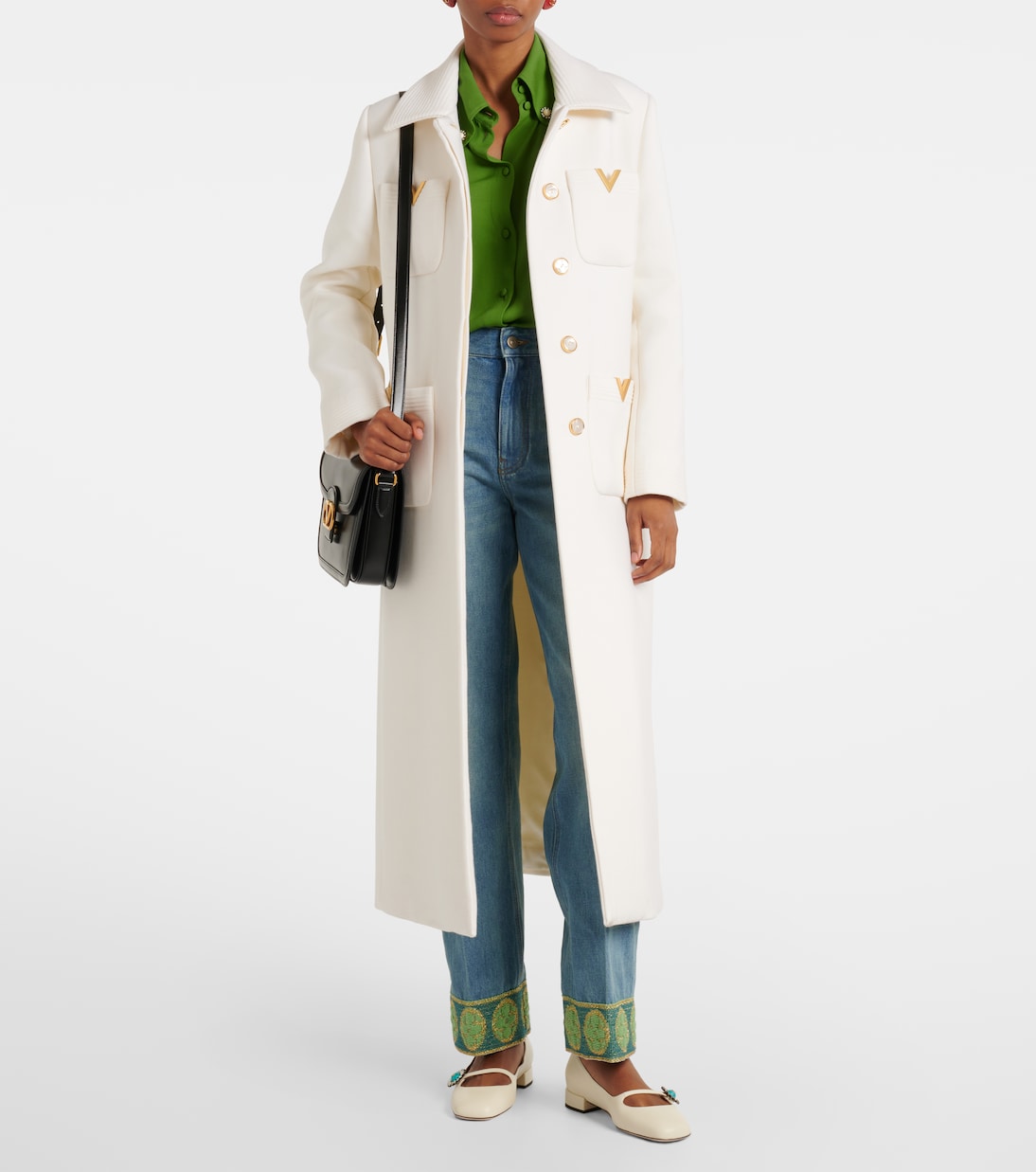 Verzierte Mary-Jane-Pumps Preshoes aus Leder | Valentino Garavani