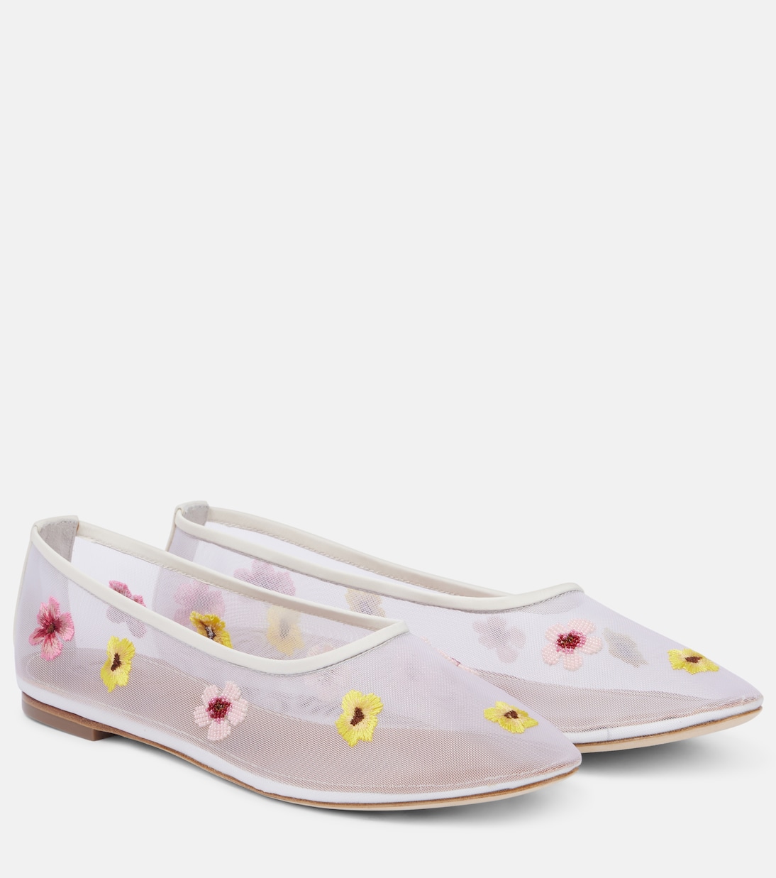 Alba floral mesh ballet flats | Staud