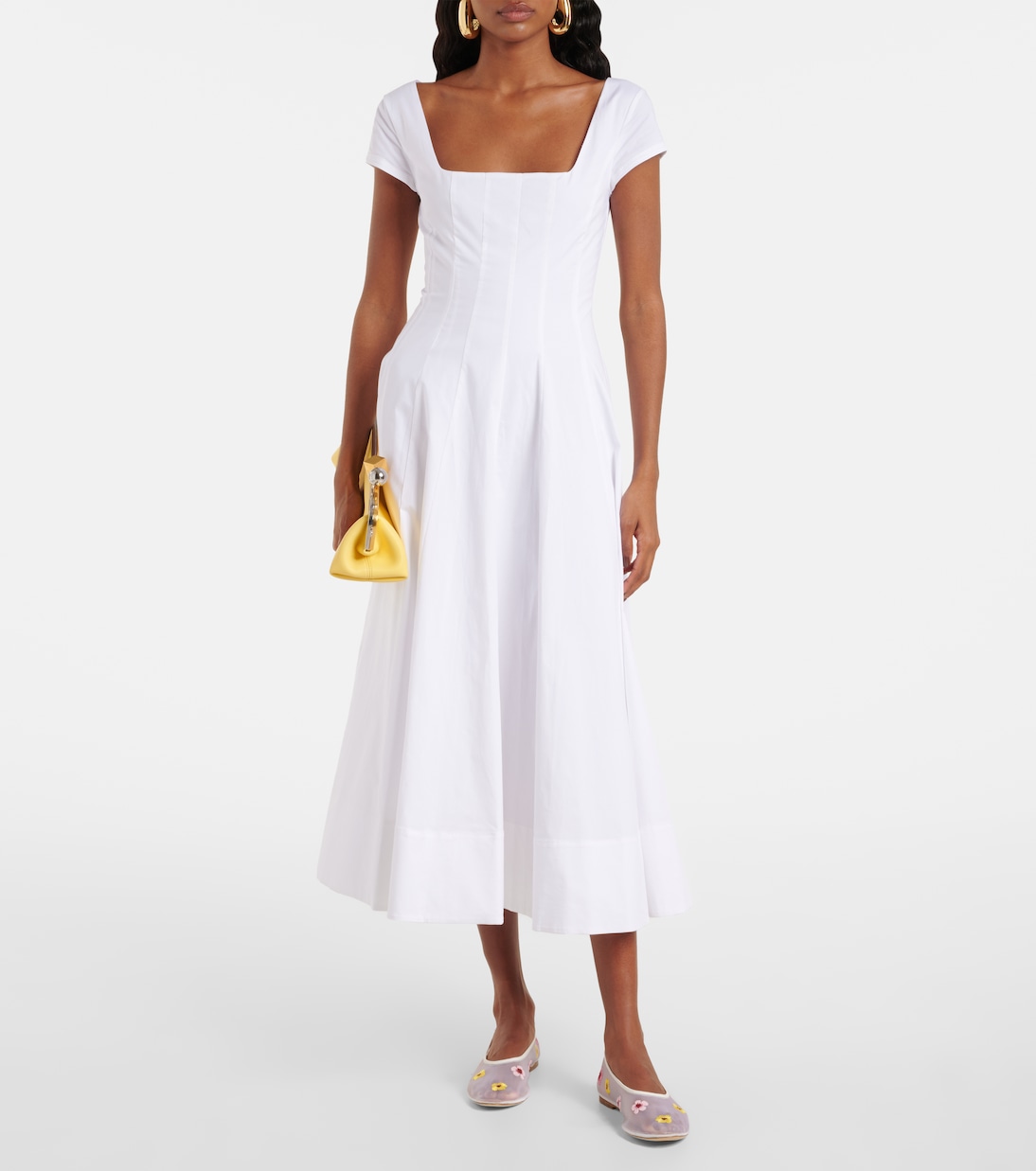 Alba floral mesh ballet flats | Staud