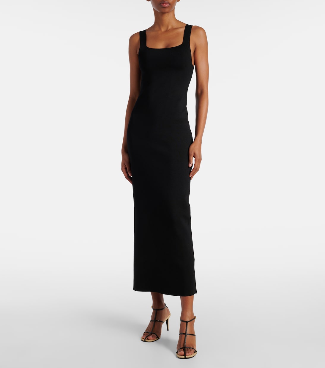 Cage 75 leather raffia-trimmed sandals | Khaite