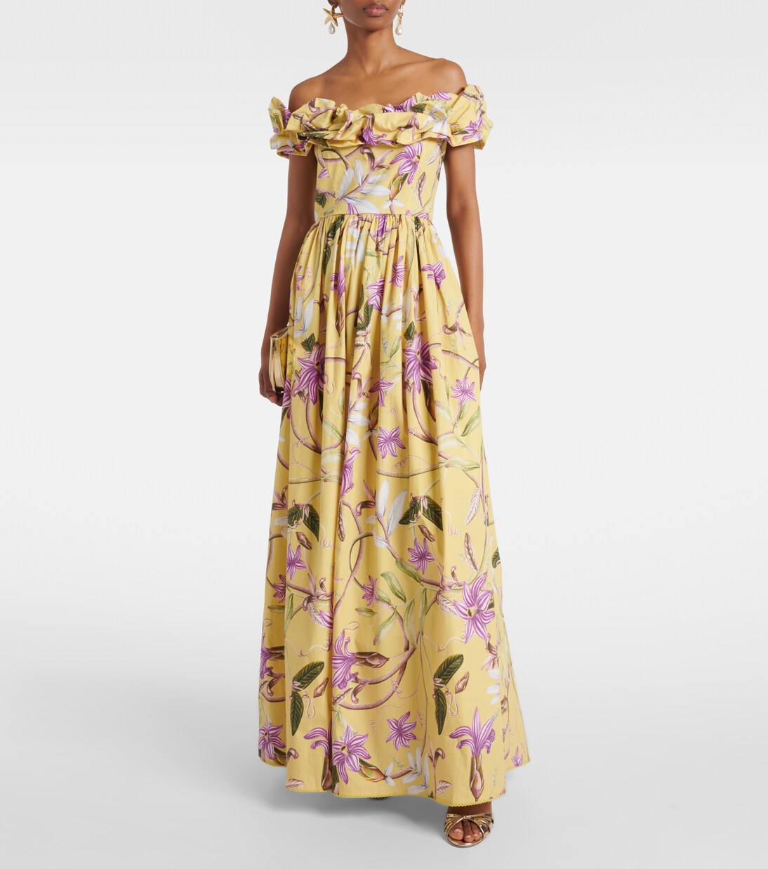 Robe longue Espliego en coton à fleurs | Agua by Agua Bendita