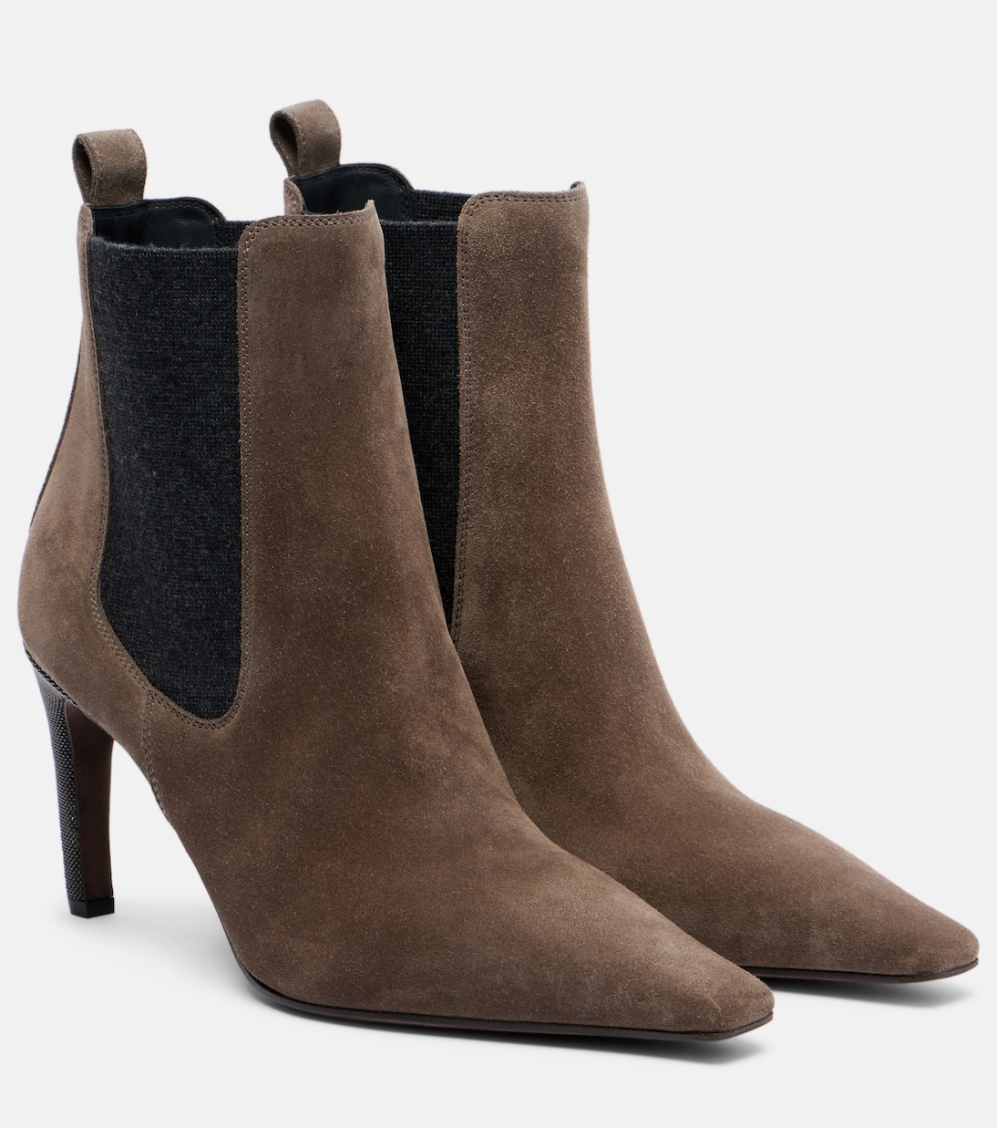 Ankle Boots Chelsea Monili aus Veloursleder | Brunello Cucinelli