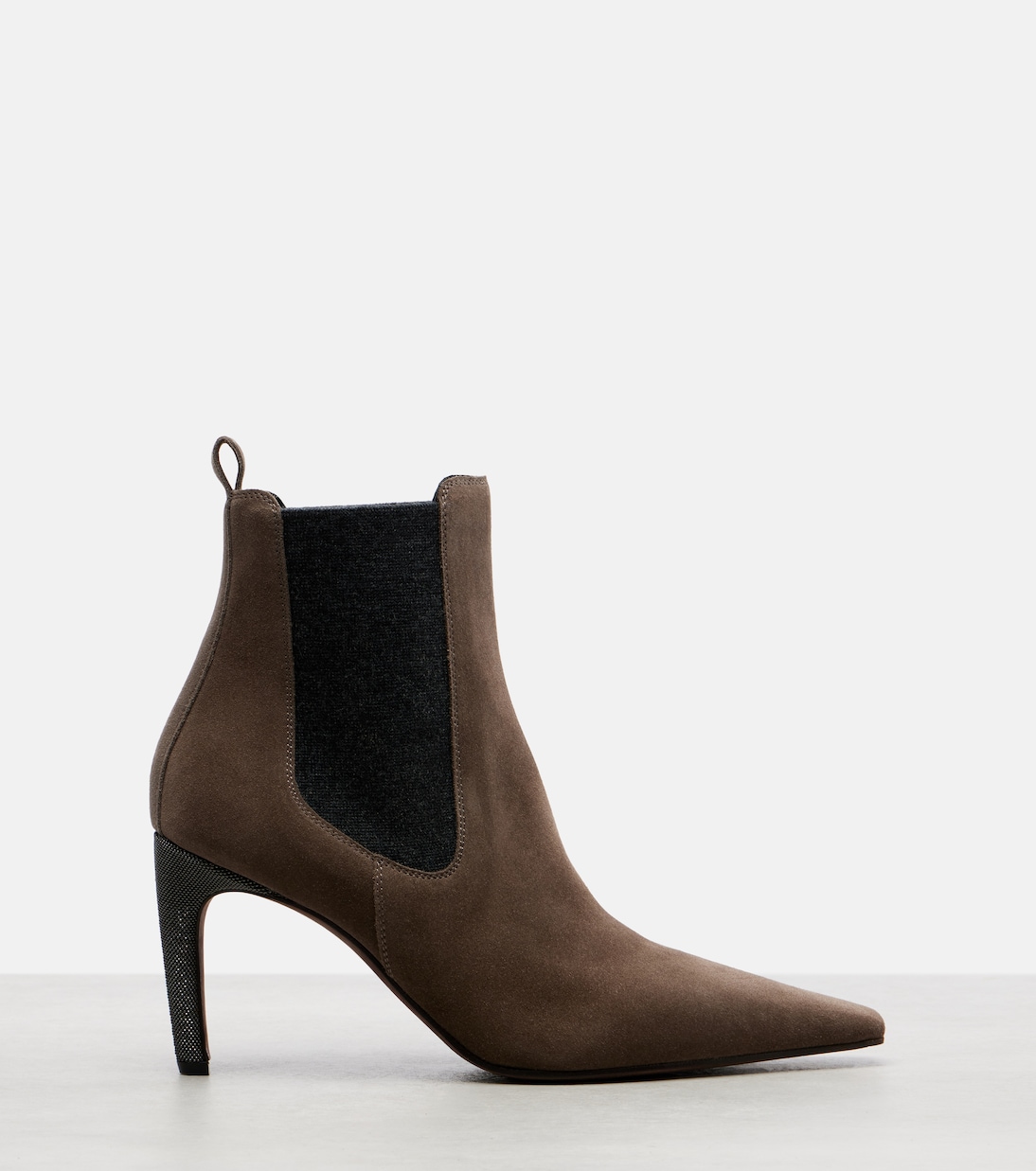 Ankle Boots Chelsea Monili aus Veloursleder | Brunello Cucinelli