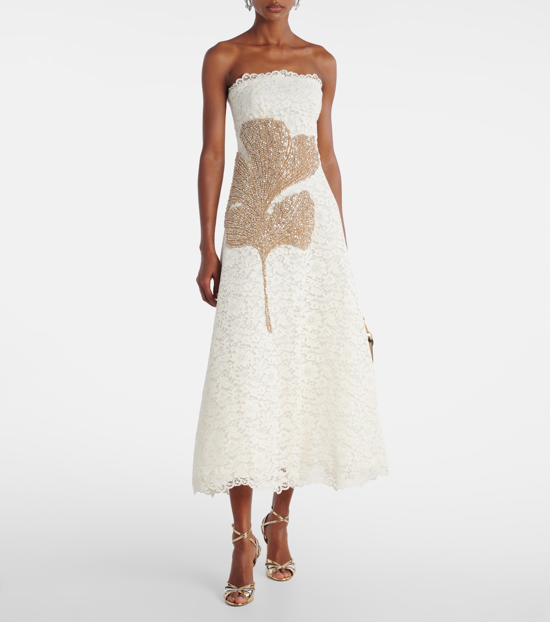 Verziertes Cocktailkleid Hallis aus Spitze | Costarellos