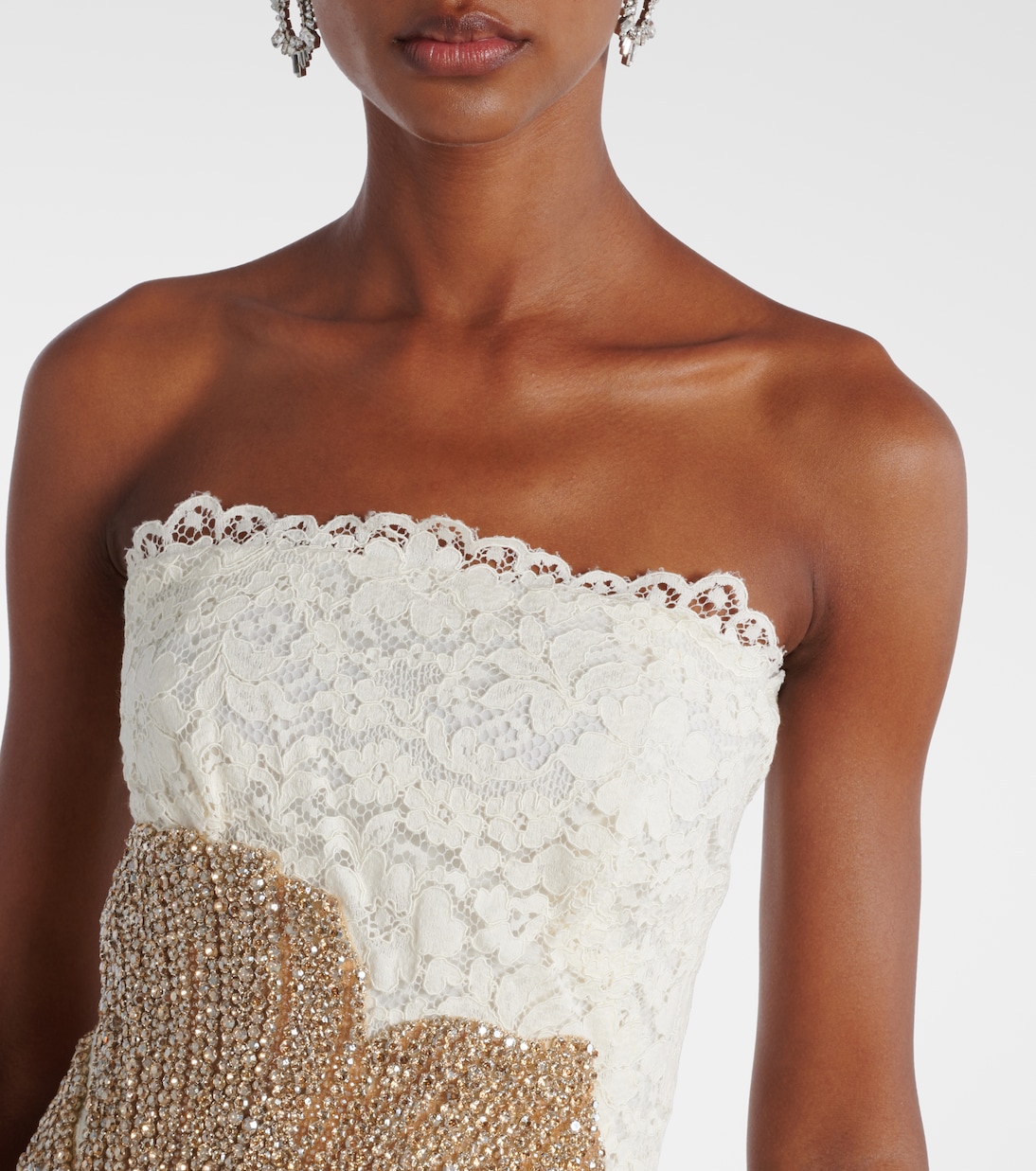 Verziertes Cocktailkleid Hallis aus Spitze | Costarellos