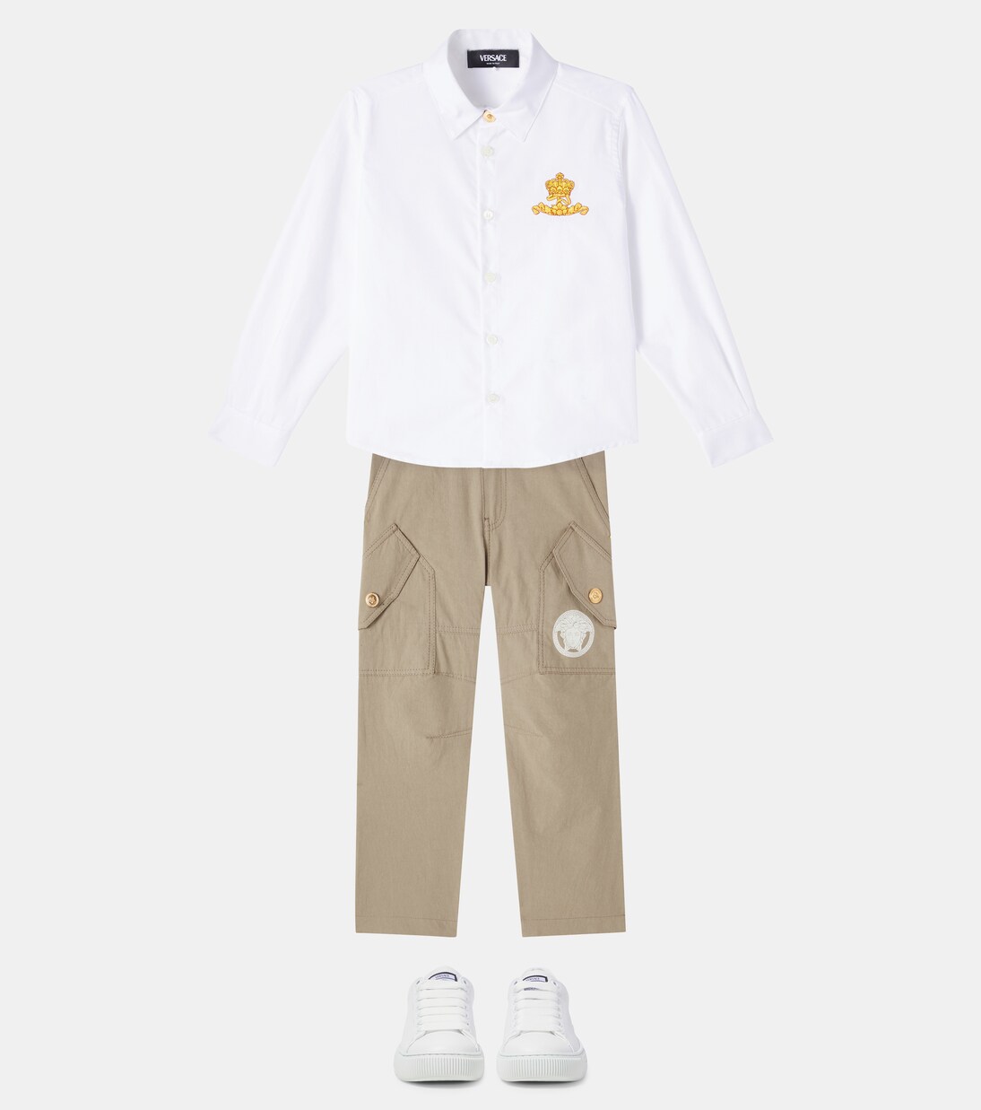 Oxford-Hemd Barocco Crown aus Baumwolle | Versace Kids