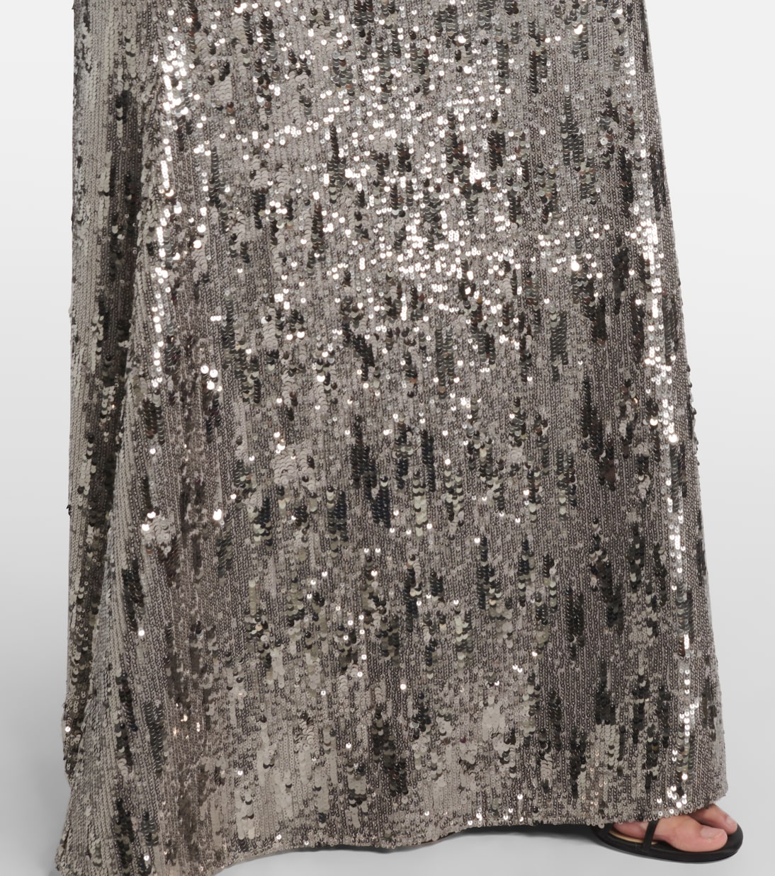 Floral-appliqué sequined silk-blend gown | Elie Saab