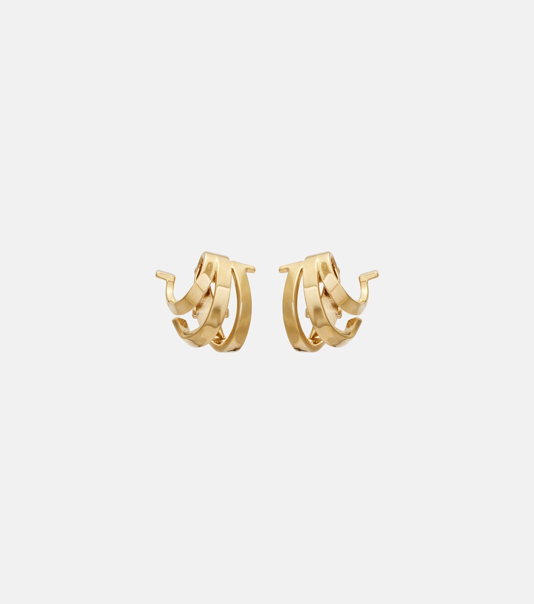 Triple Gancini clip-on earrings | Ferragamo