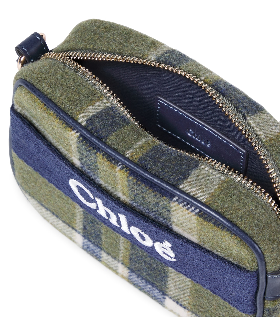 Sac à bandoulière à carreaux et logo | Chloé Kids