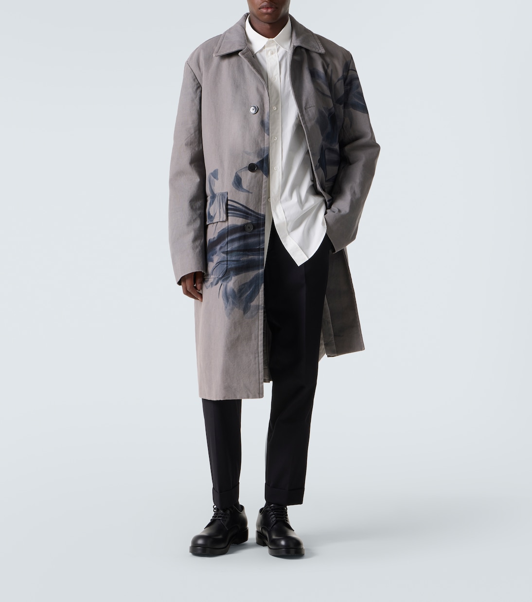 Pantalon droit en coton et laine  | Dries Van Noten