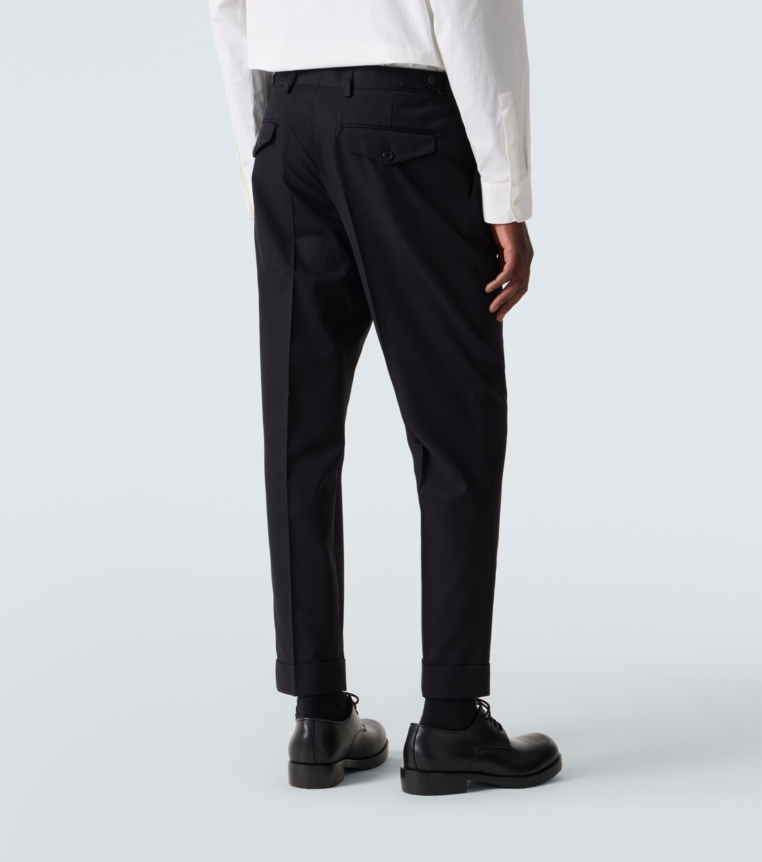 Pantalon droit en coton et laine  | Dries Van Noten