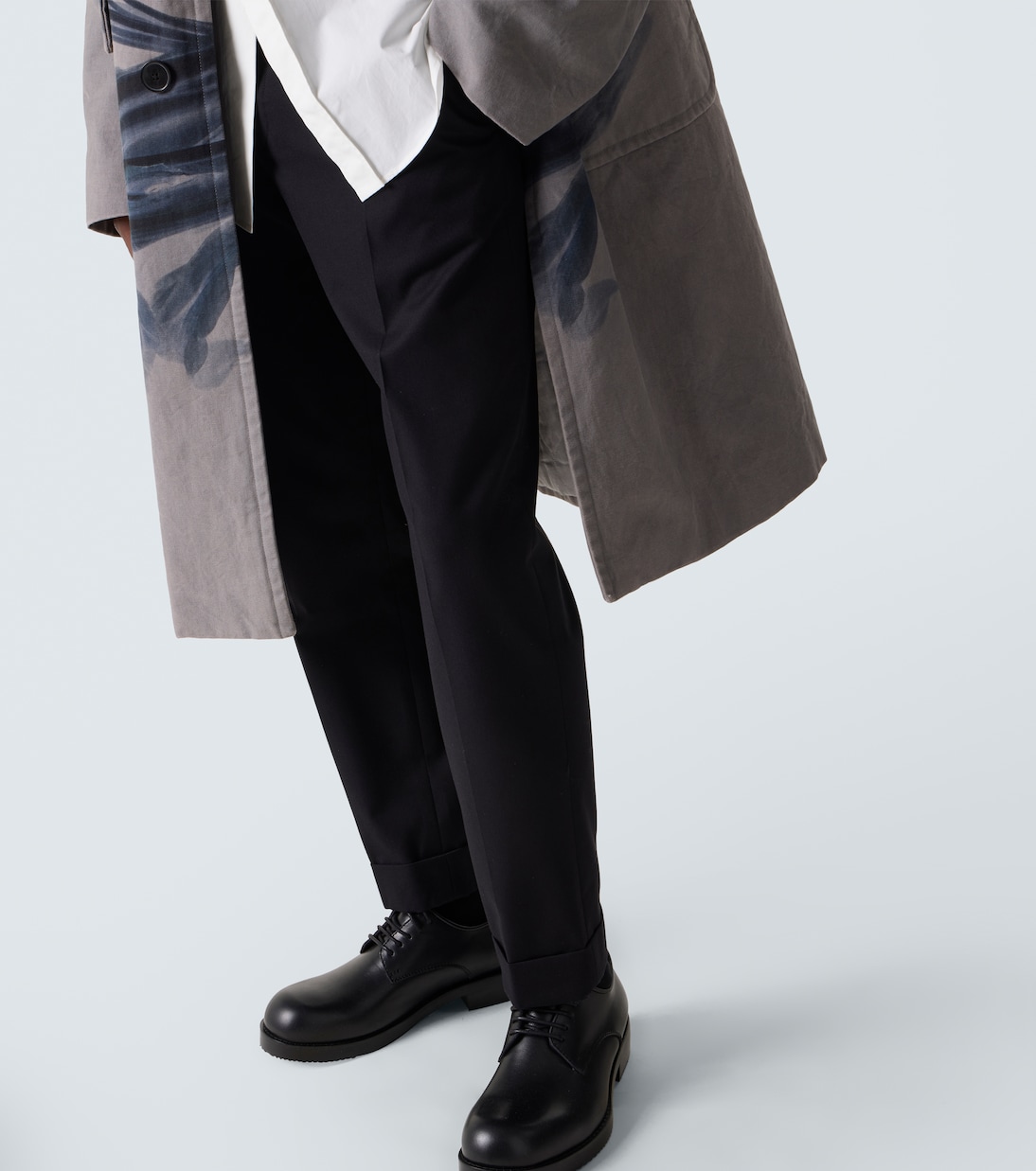 Pantalon droit en coton et laine  | Dries Van Noten