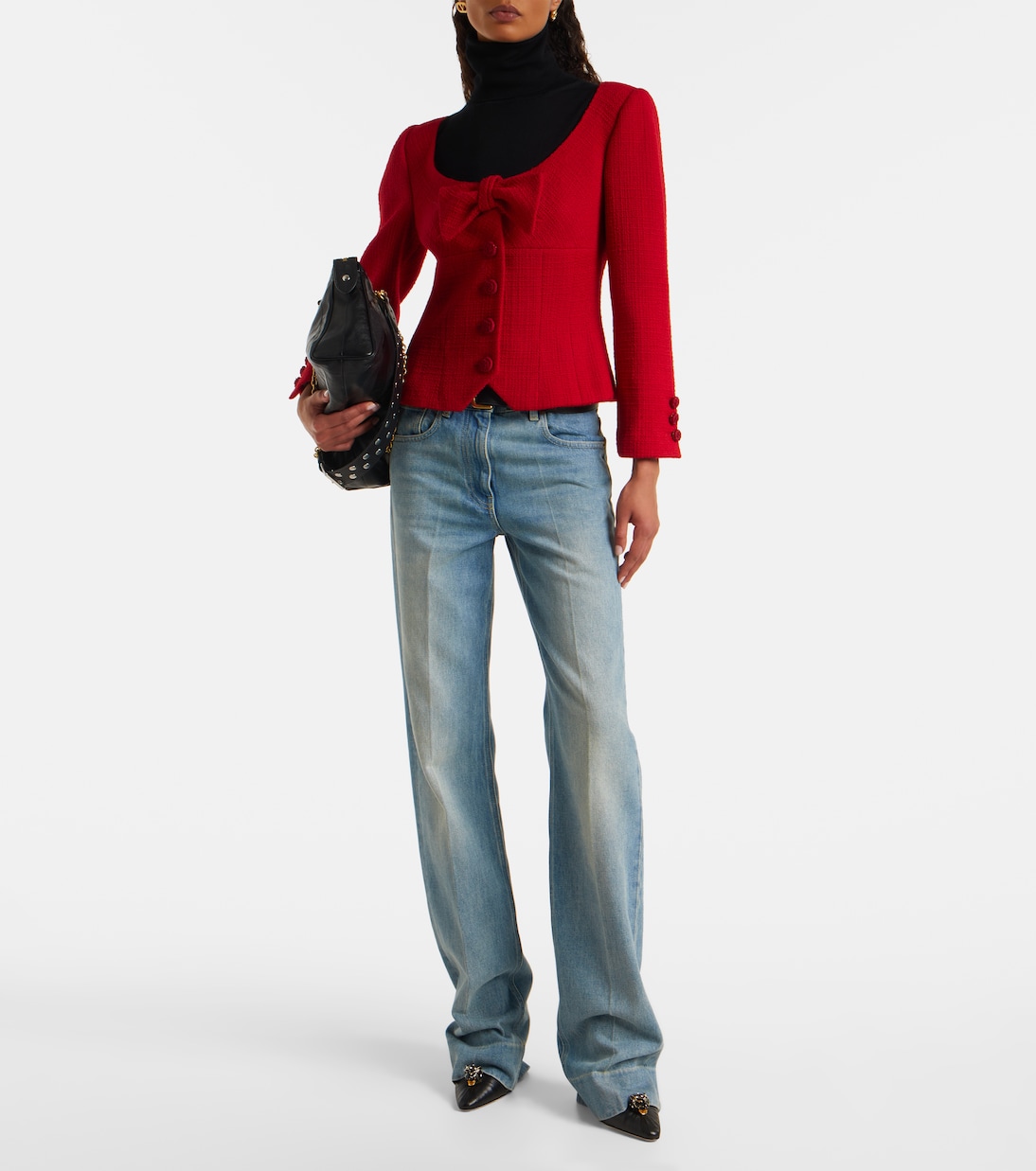 Wide-Leg Low-Rise Jeans  | Valentino