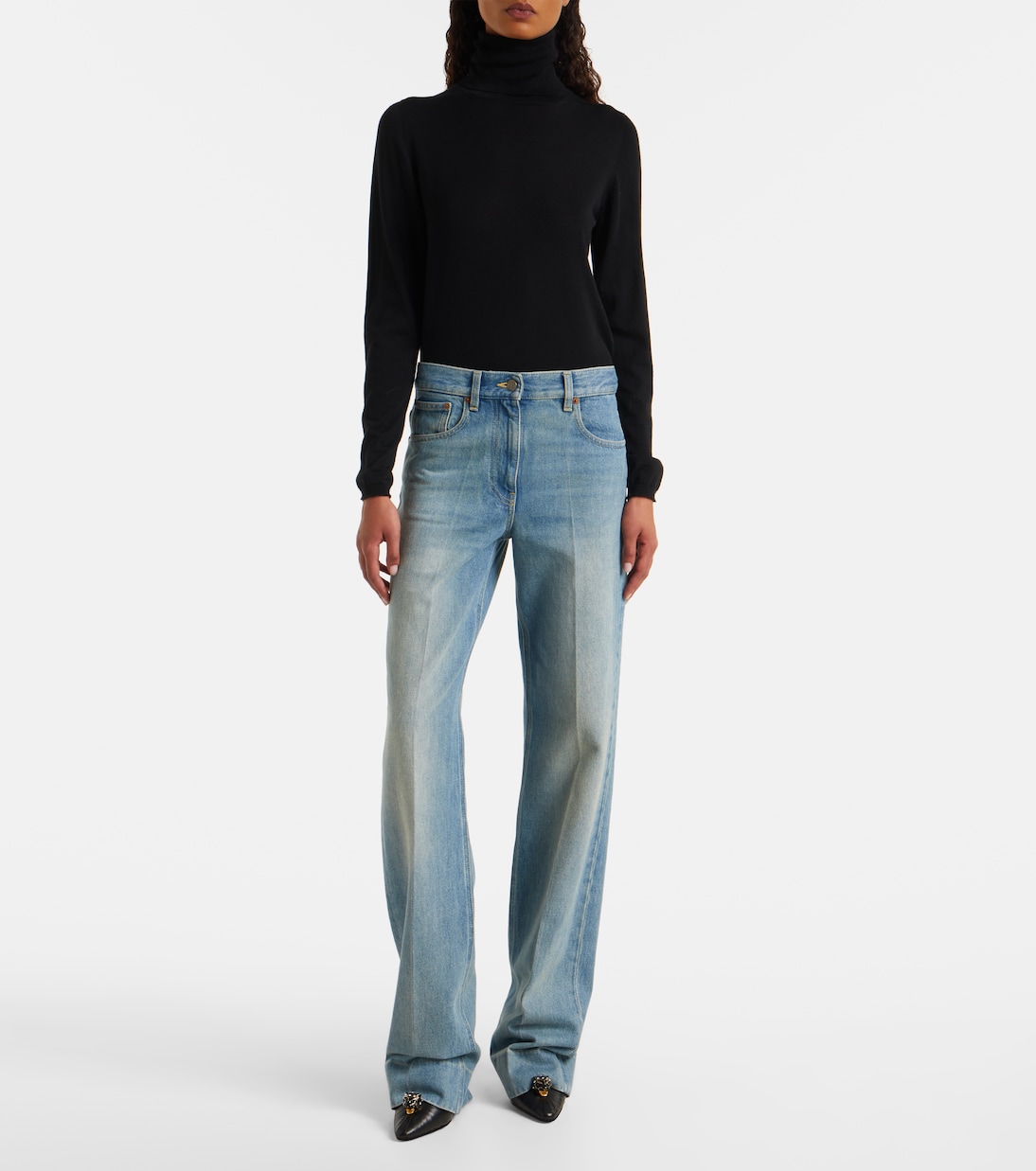 Wide-Leg Low-Rise Jeans  | Valentino