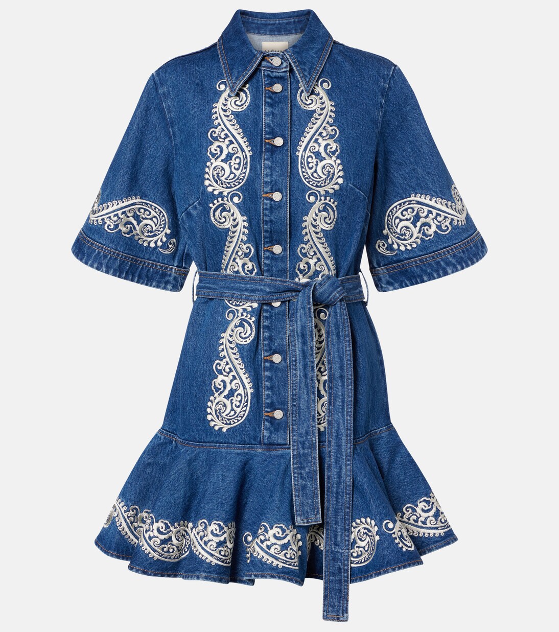 Besticktes Minikleid aus Denim | Alémais