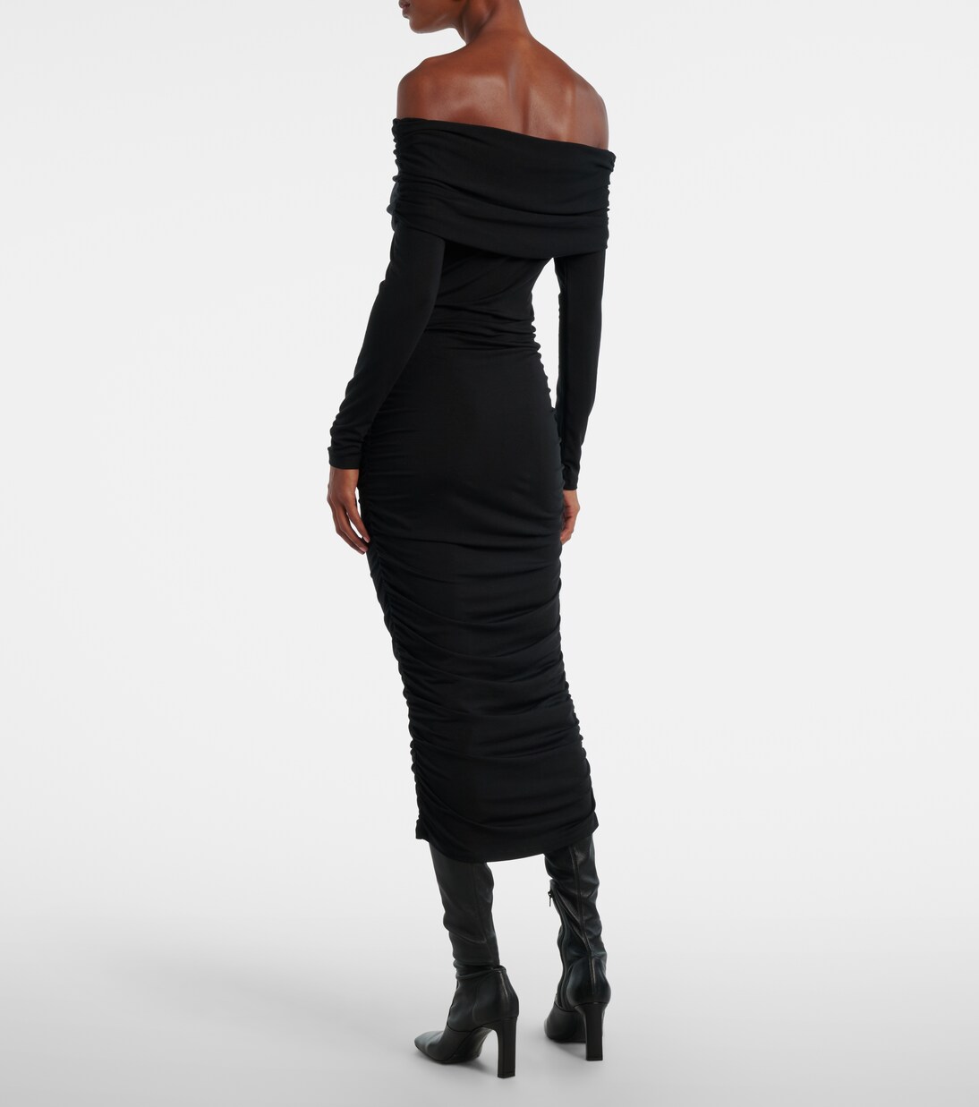 Tinette ruched off-shoulder midi dress | Veronica Beard