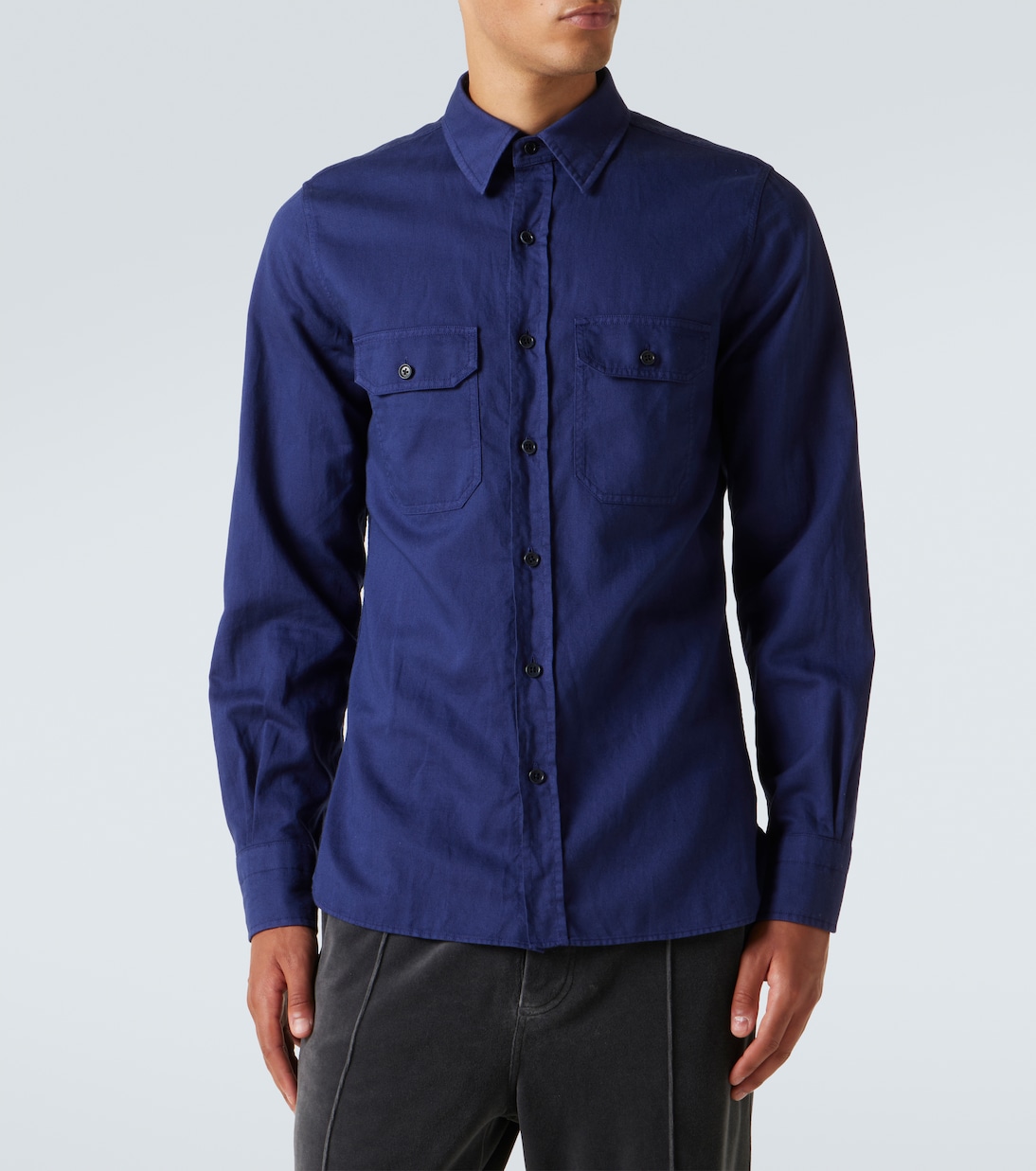 Cotton and linen drill shirt | Tom Ford