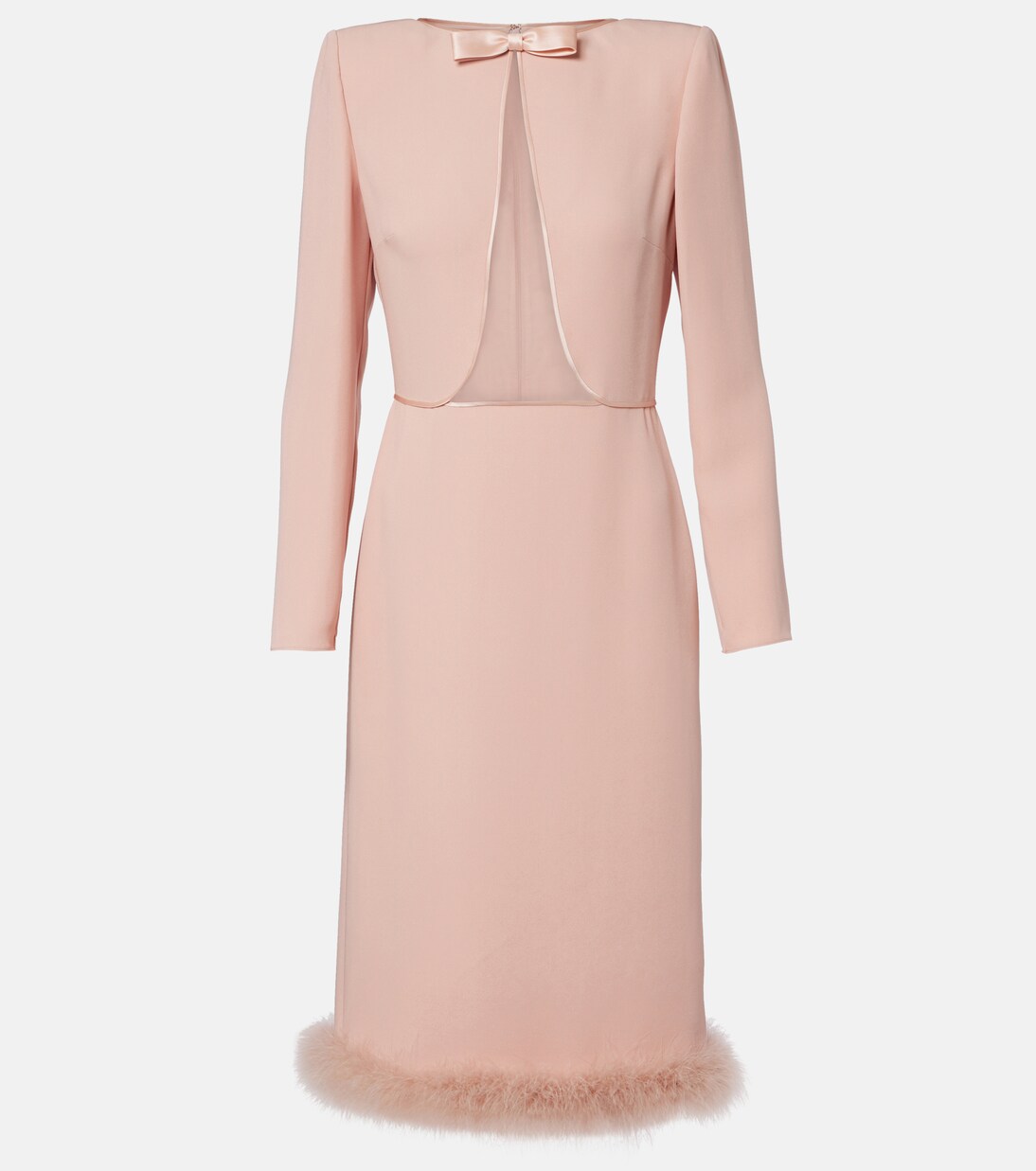 Cady Couture feather-trimmed midi dress | Valentino