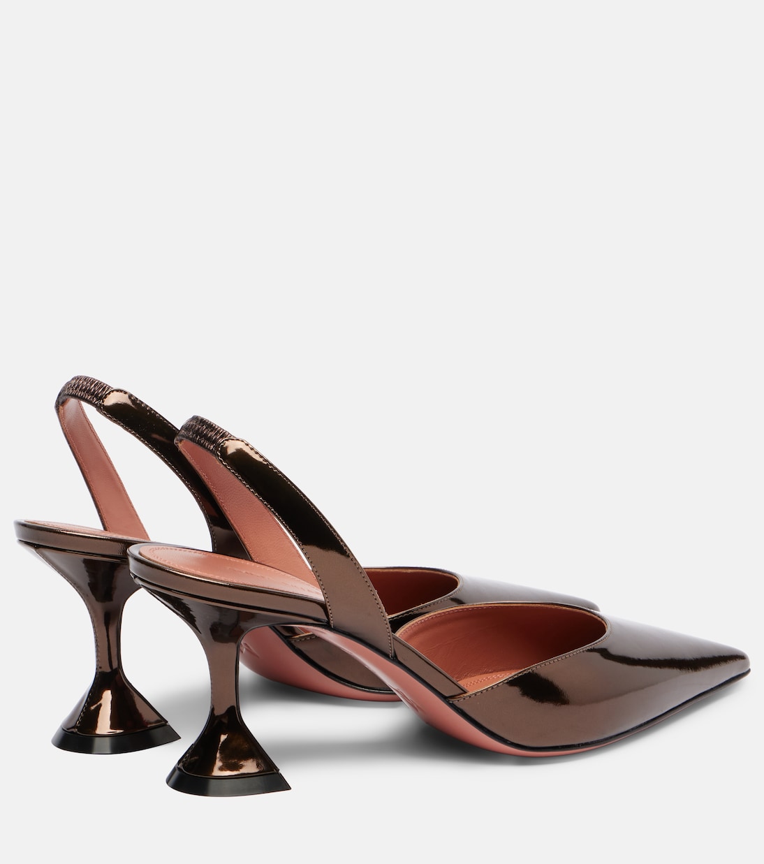 Holli 70 mirrored leather slingback pumps | Amina Muaddi