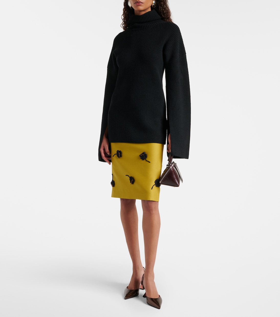 Holli 70 mirrored leather slingback pumps | Amina Muaddi