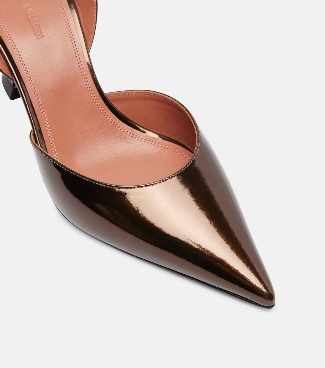 Holli 70 mirrored leather slingback pumps | Amina Muaddi