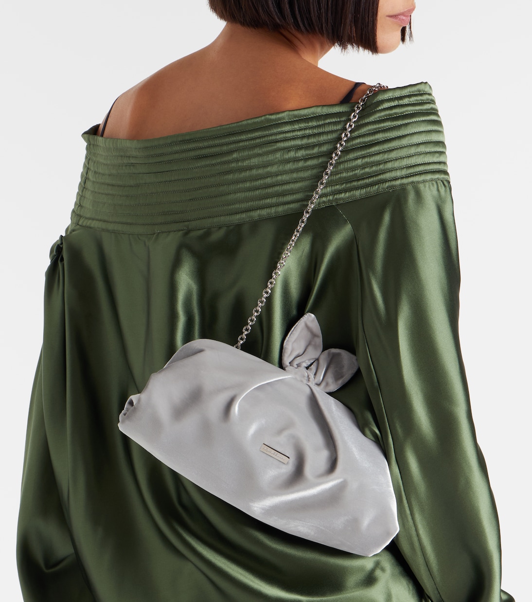 Clutch Bow Tie aus Samt | Aquazzura