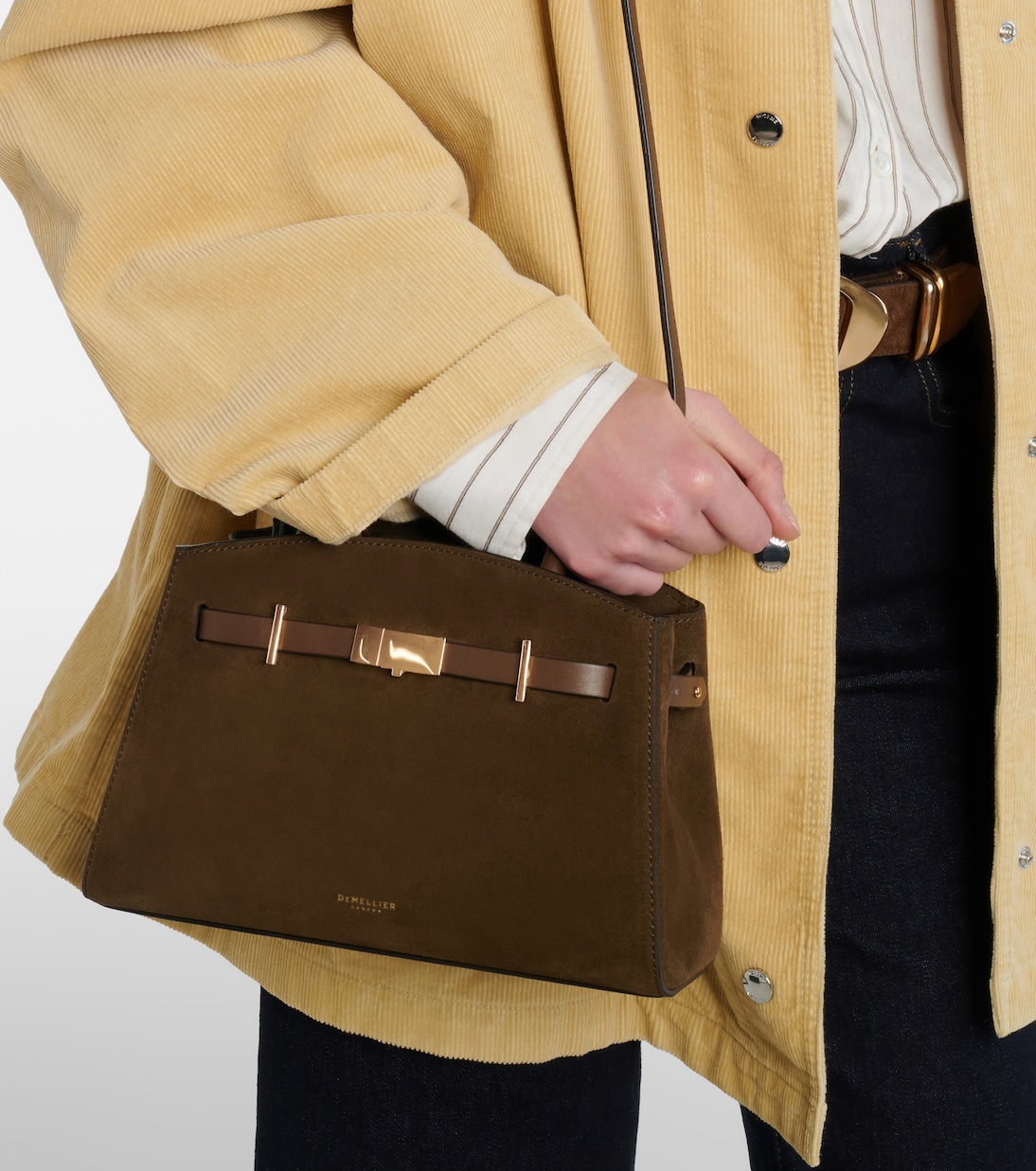 Hudson Small suede top-handle bag | DeMellier