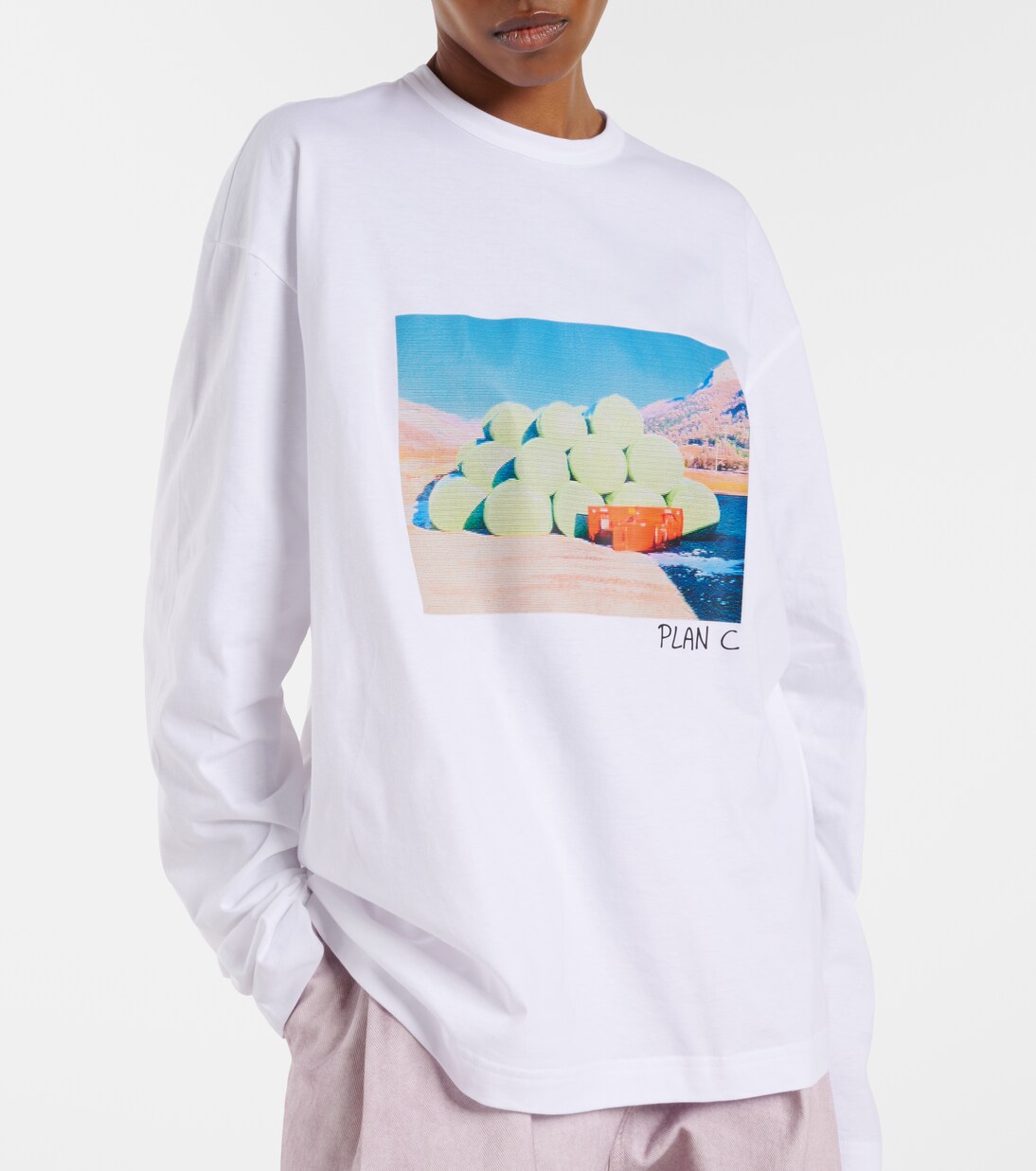 Printed cotton jersey T-shirt | Plan C