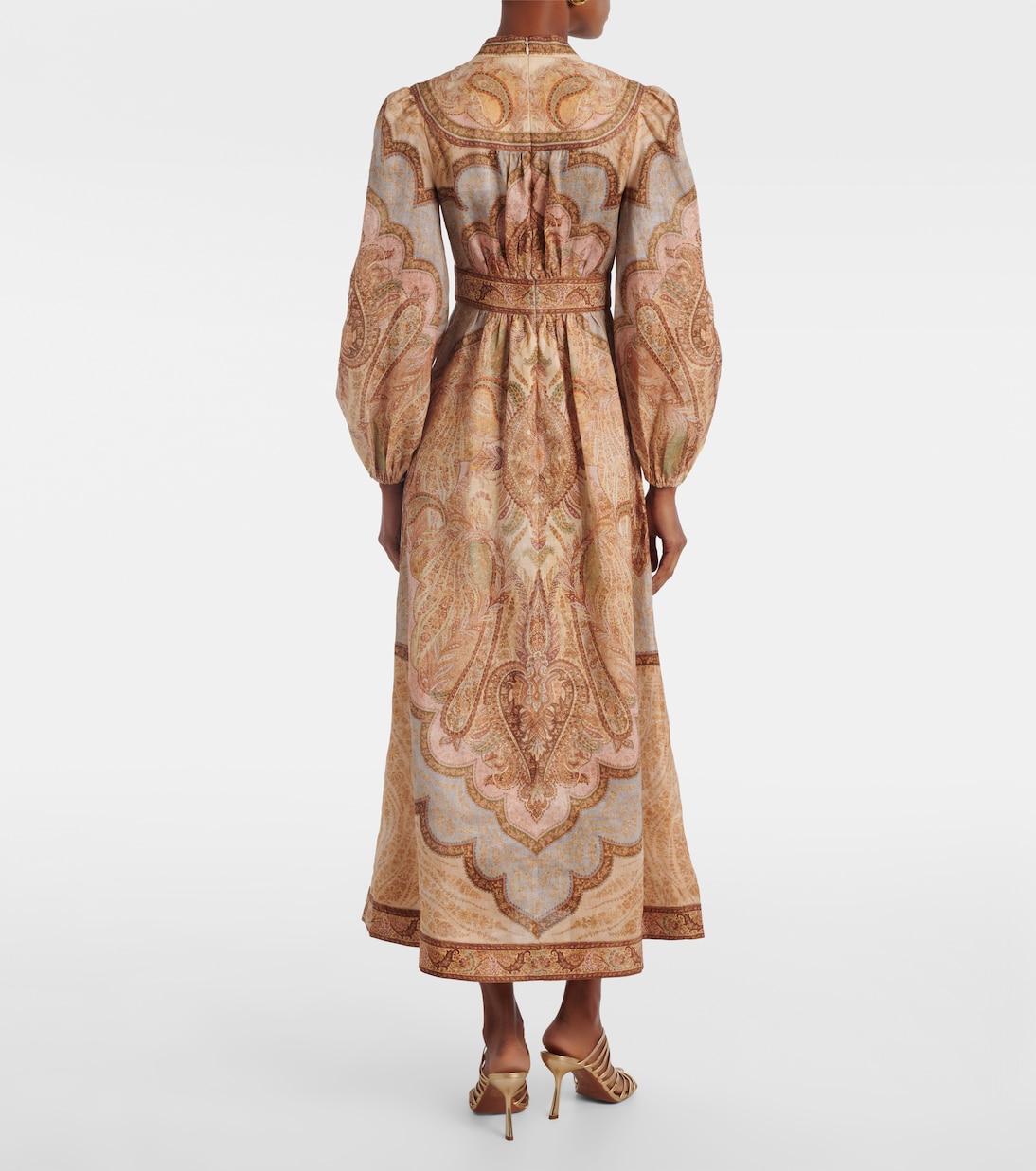 Robe chemise Wanderlust imprimée en lin | Zimmermann